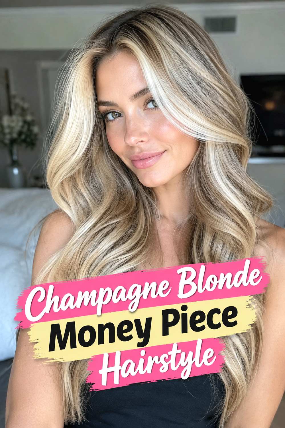 Champagne Blonde Money Piece Hairstyle