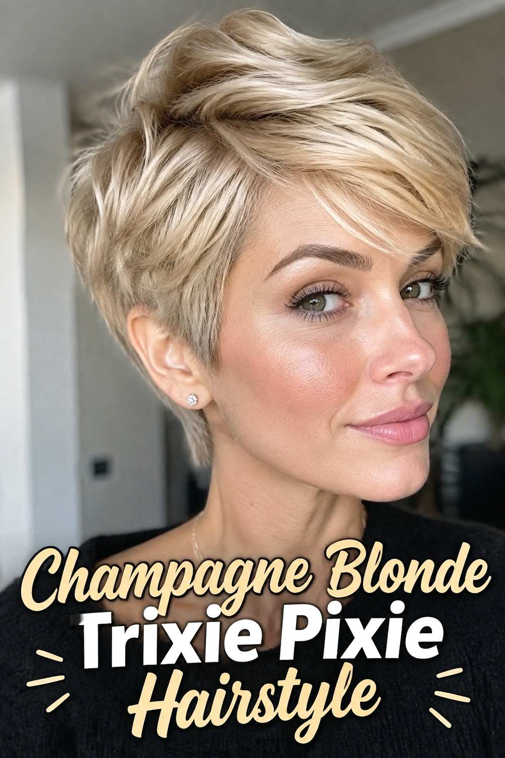 Champagne Blonde Trixie Pixie Hairstyle