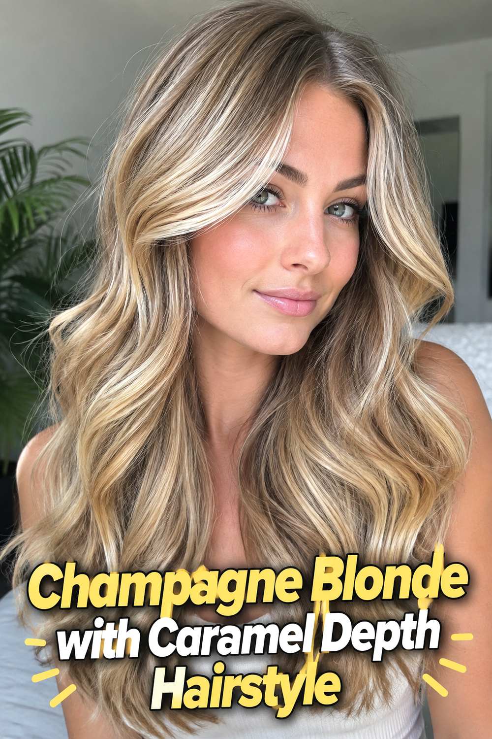 Champagne Blonde with Caramel Depth Hairstyle