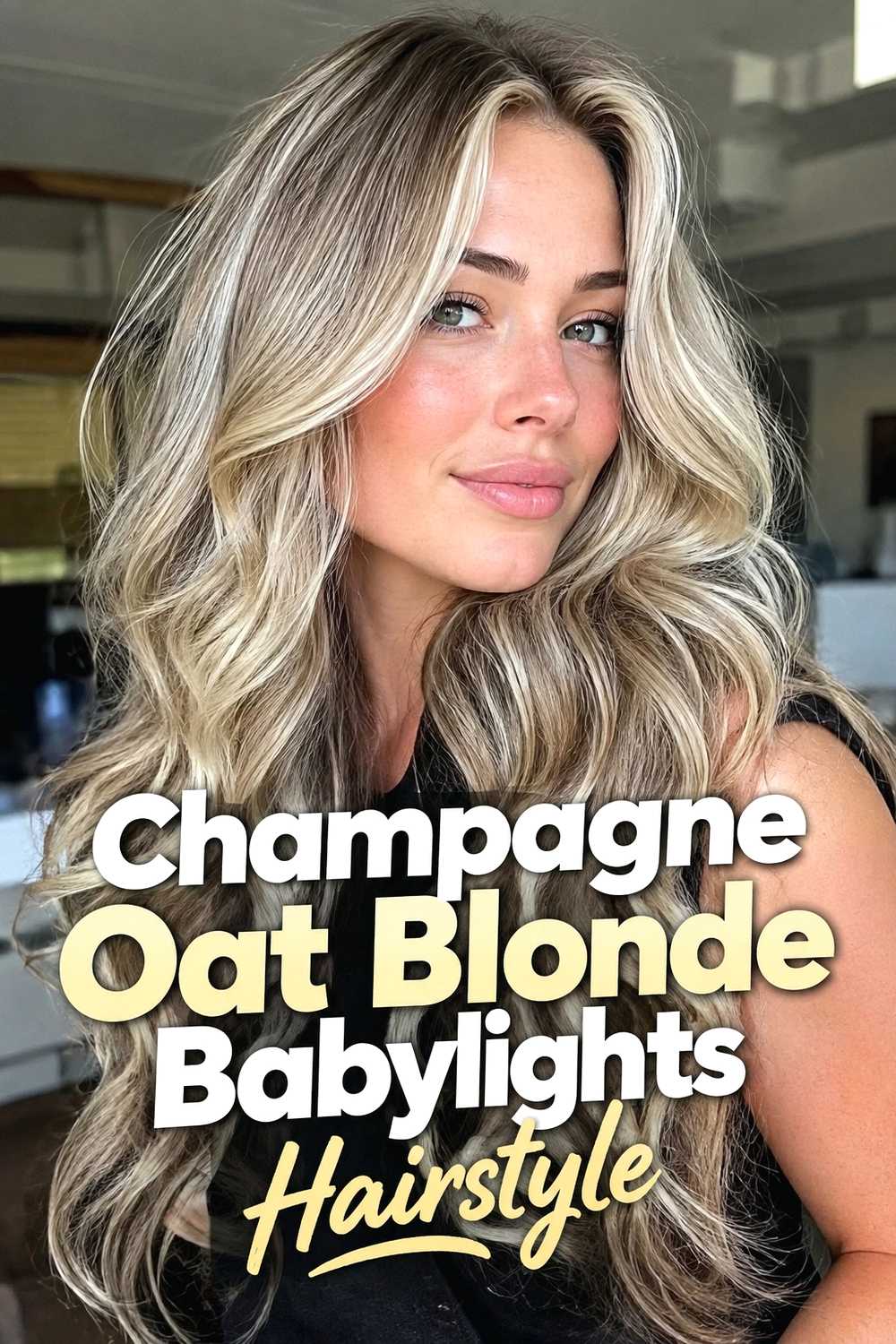 12. Champagne Oat Blonde Babylights Hairstyle