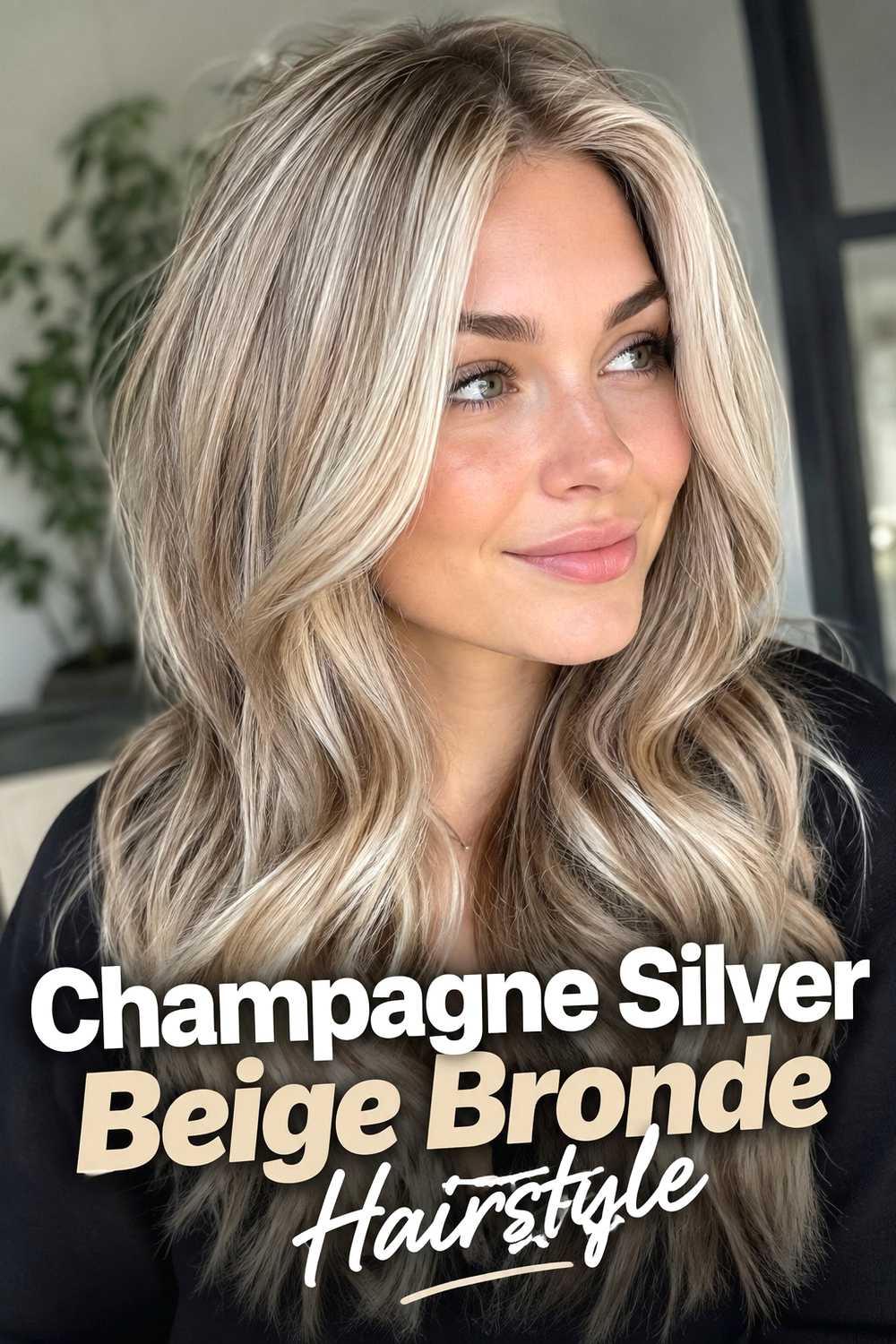3. Champagne Silver Beige Bronde Hairstyle