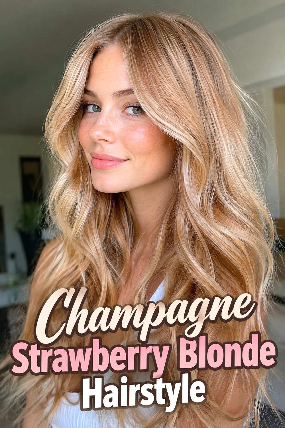 8. Champagne Strawberry Blonde Hairstyle