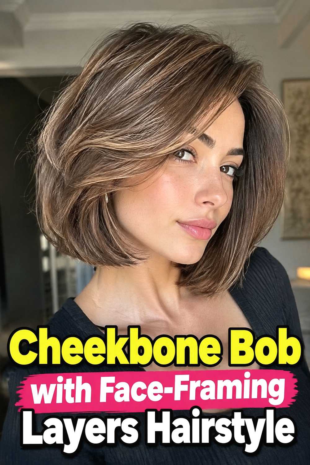 18. Cheekbone Bob With Face Framing Layers Hairstyle