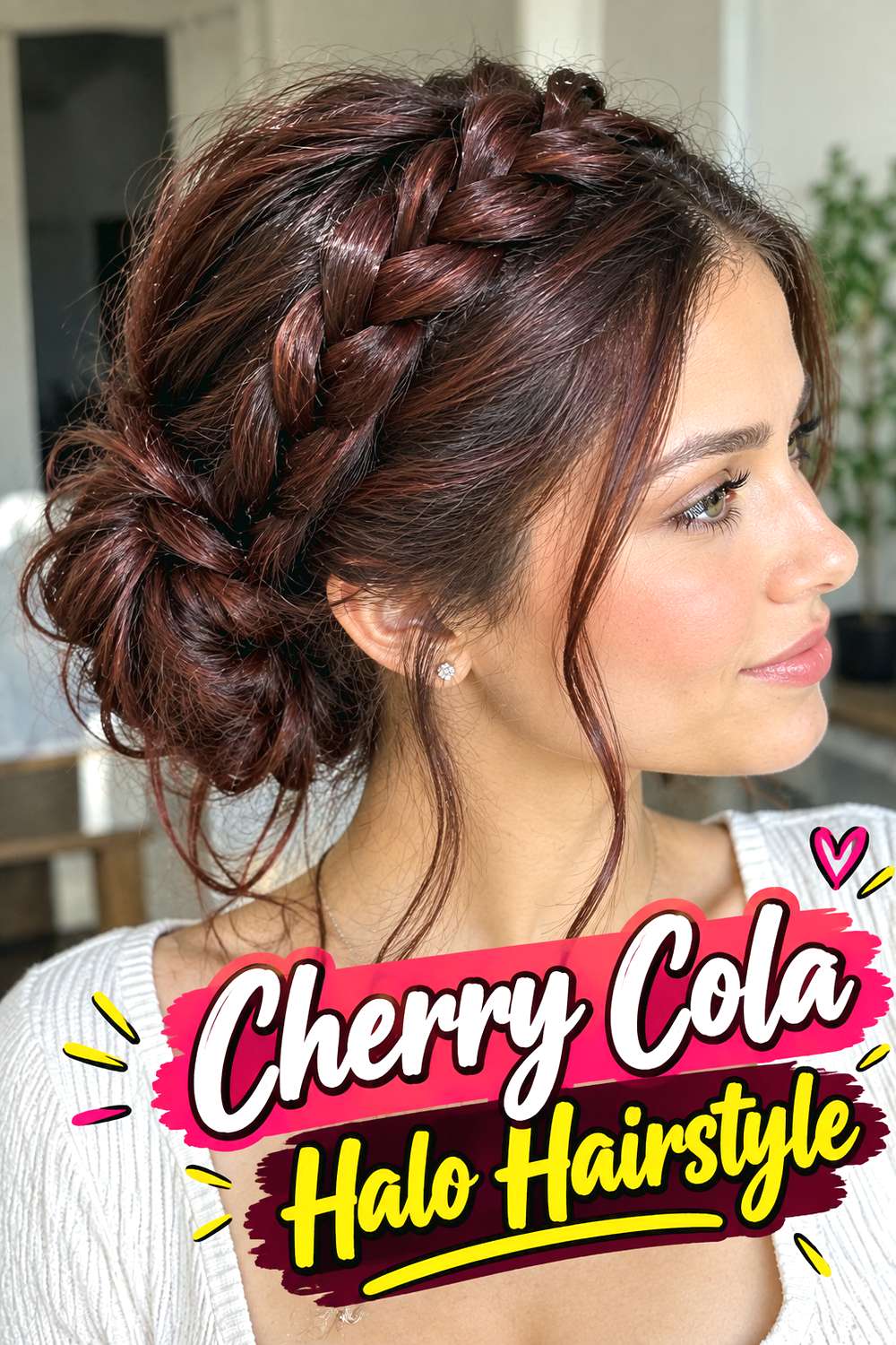 Cherry Cola Halo Hairstyle