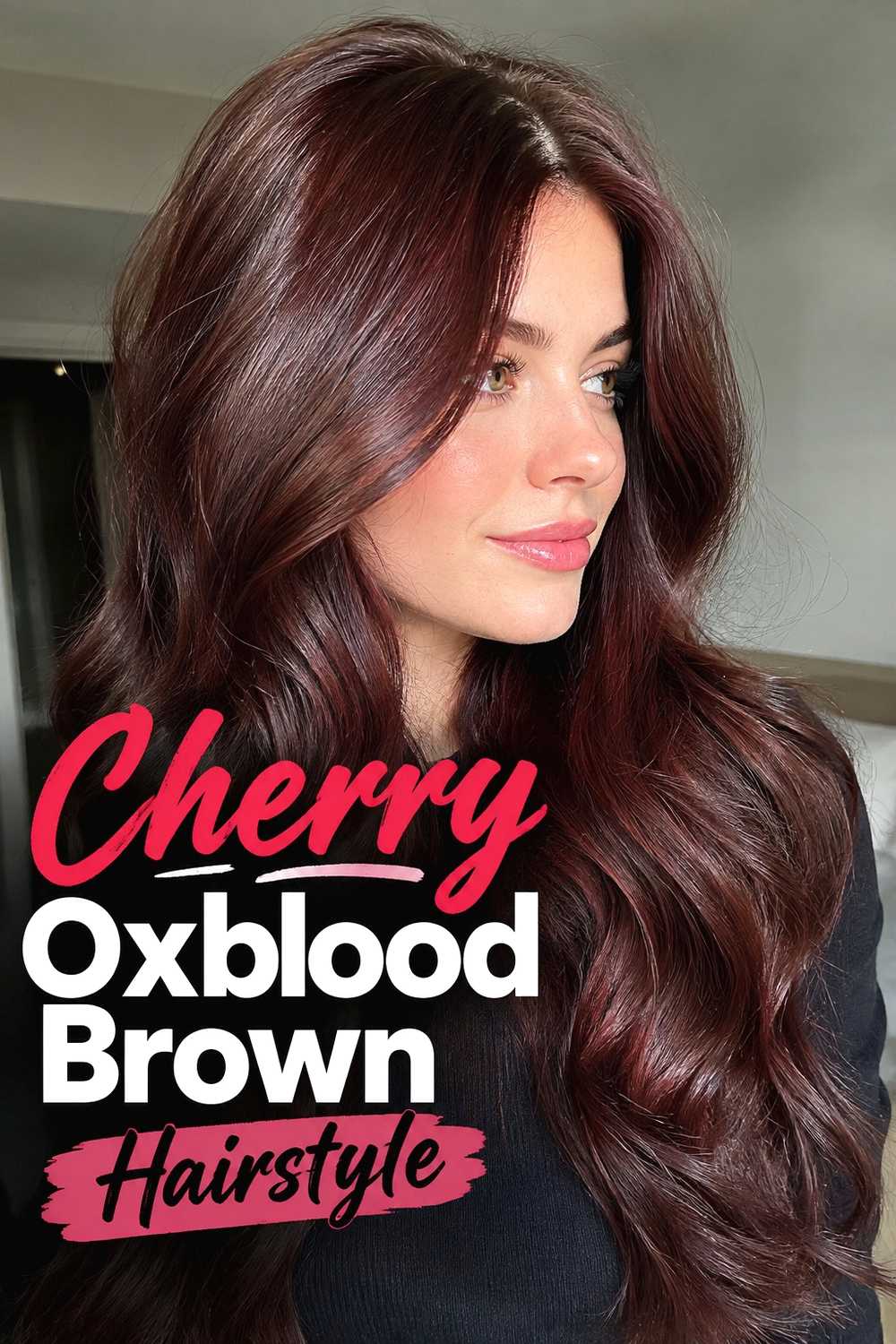 9. Cherry Oxblood Brown Hairstyle
