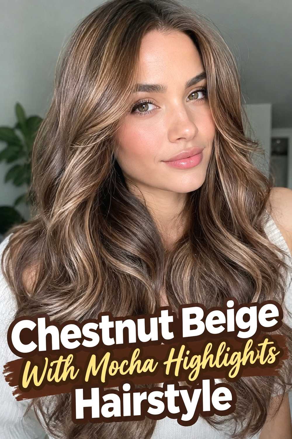 9. Chestnut Beige With Mocha Highlights Hairstyle