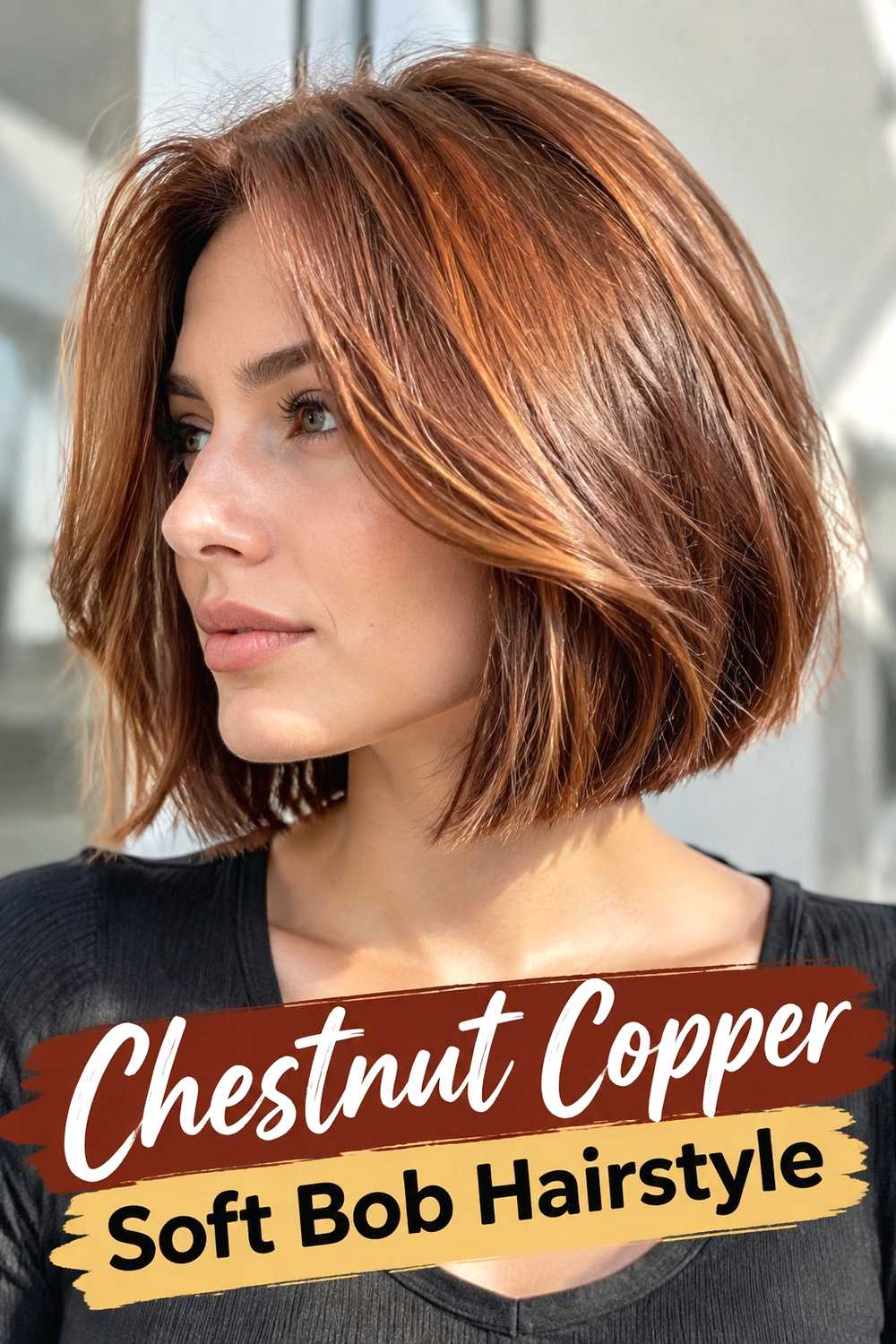 12. Chestnut Copper Soft Bob Hairstyle