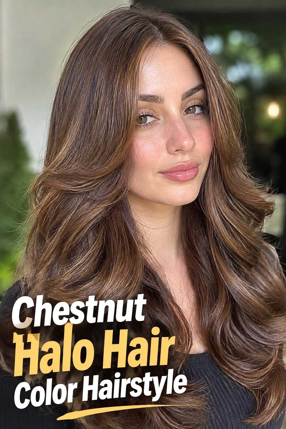 5. Chestnut Halo Hair Color Hairstyle