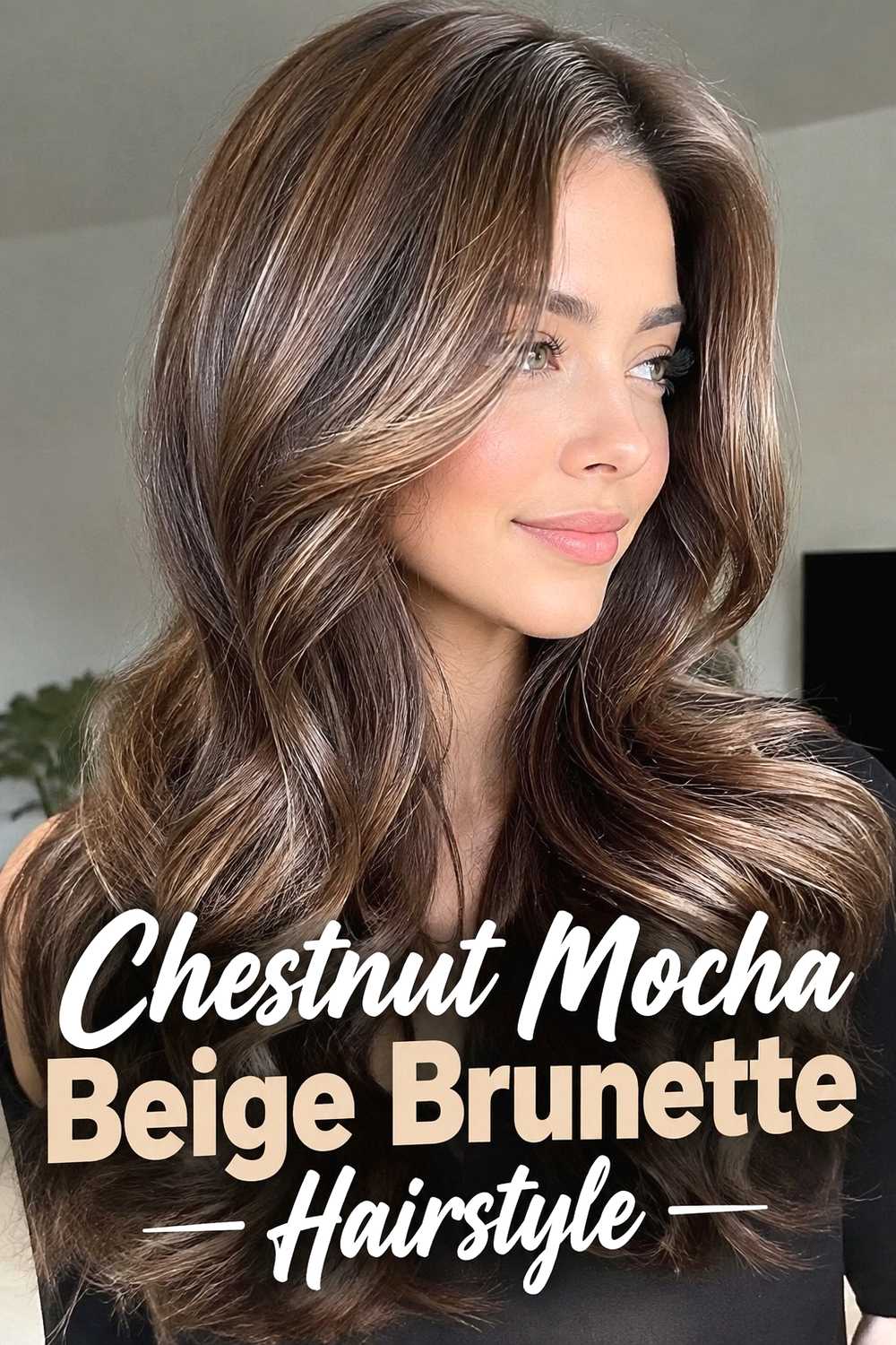 8. Chestnut Mocha Beige Brunette Hairstyle