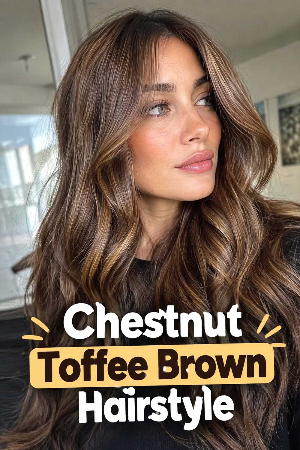 8. Chestnut Toffee Brown Hairstyle