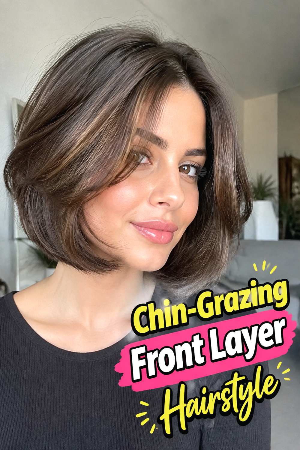 Chin-Grazing Front Layer Hairstyle