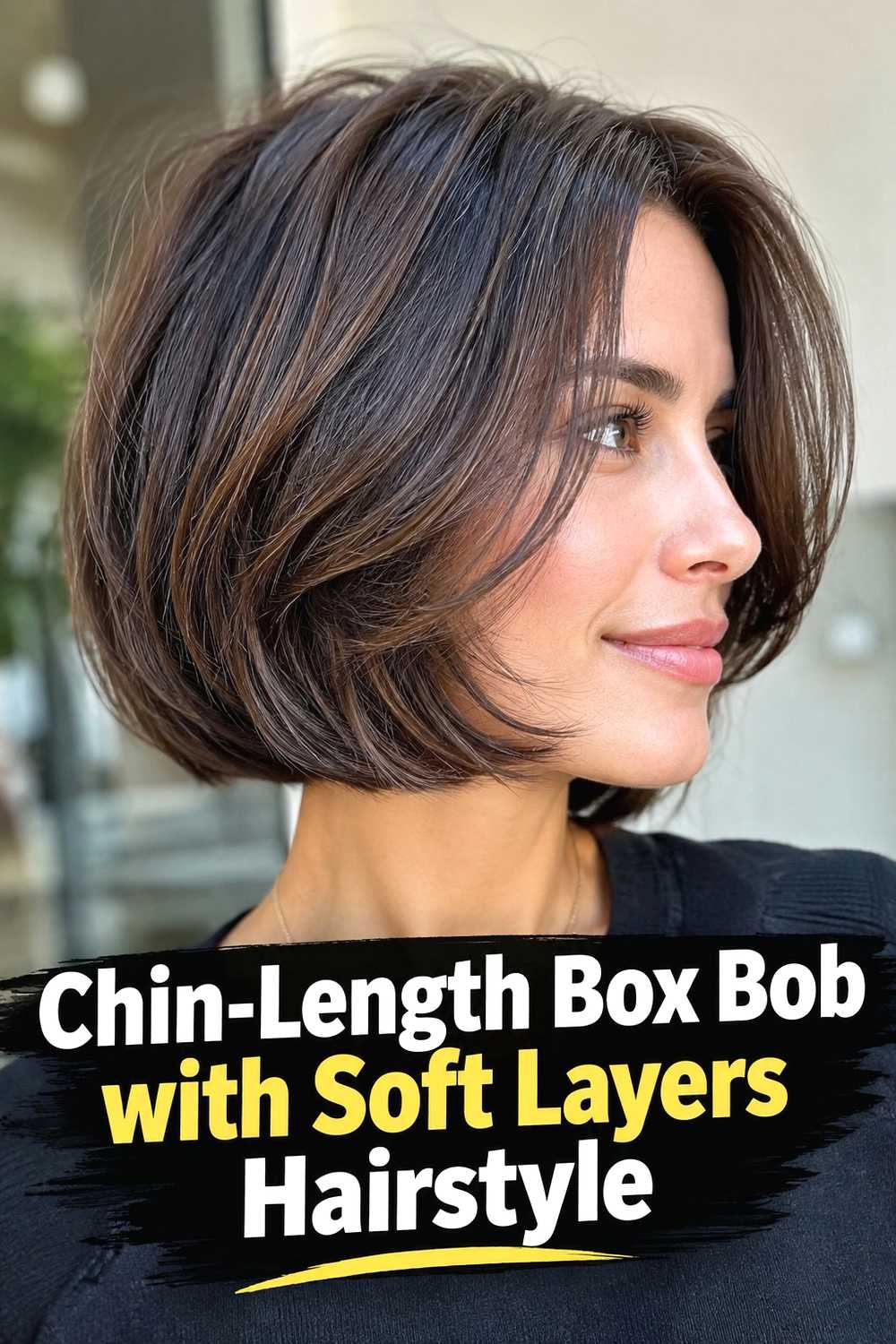 2. Chin Length Box Bob With Soft Layers Hairstyle