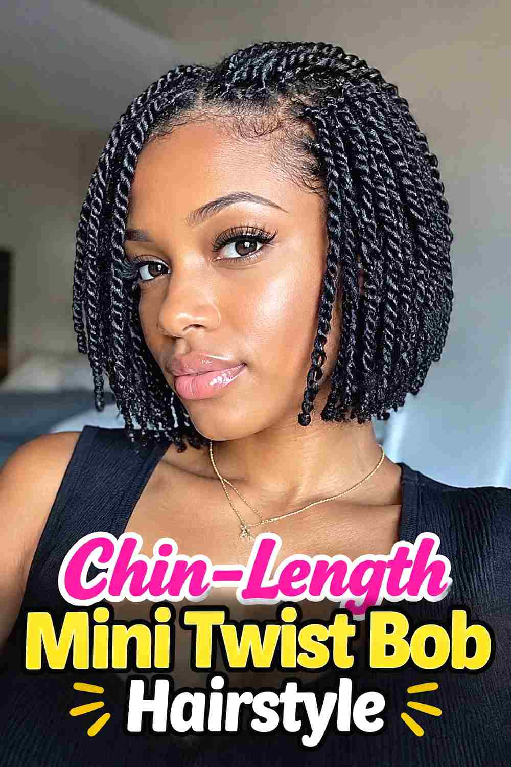 9. Chin Length Mini Twist Bob Hairstyle