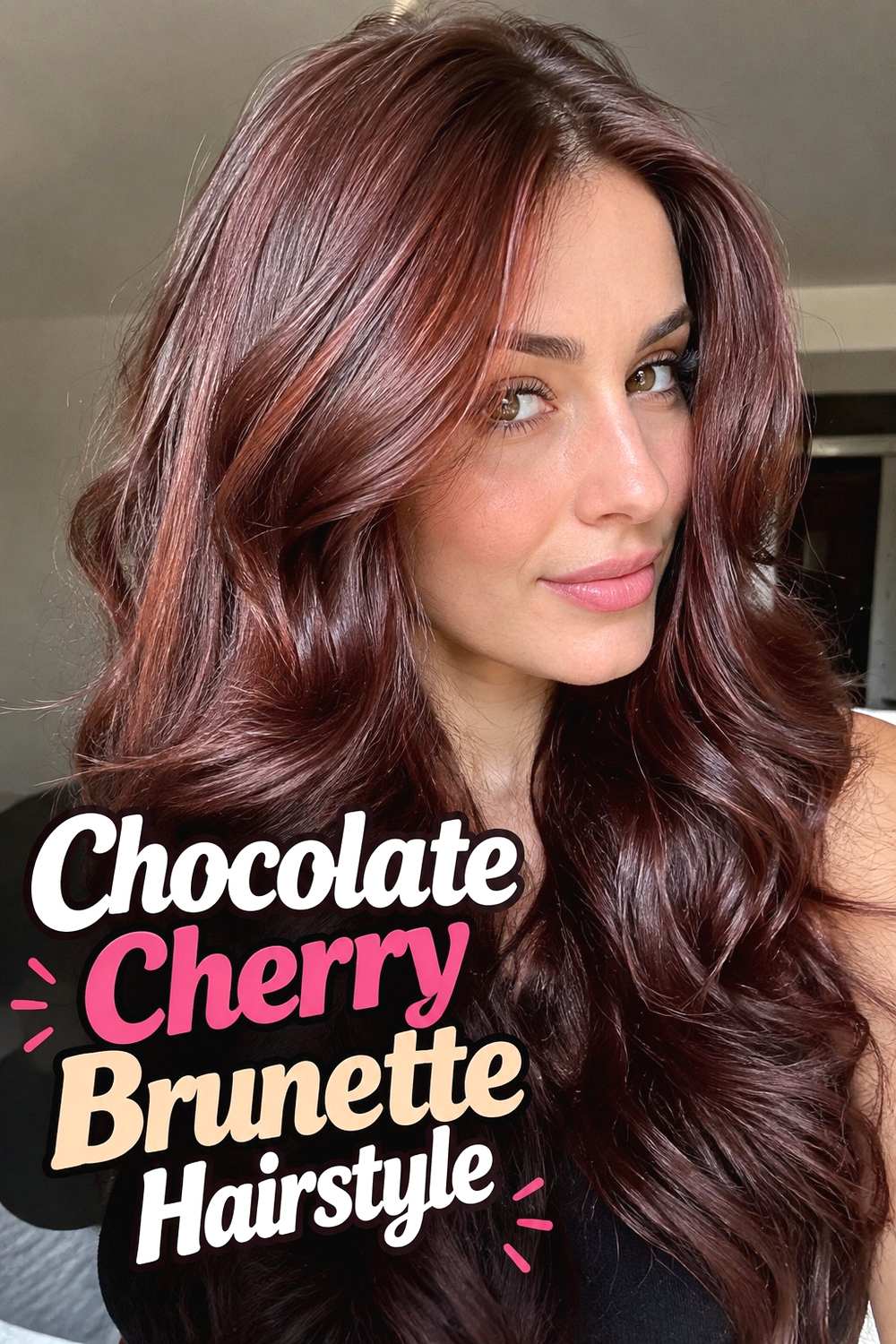 13. Chocolate Cherry Brunette Hairstyle