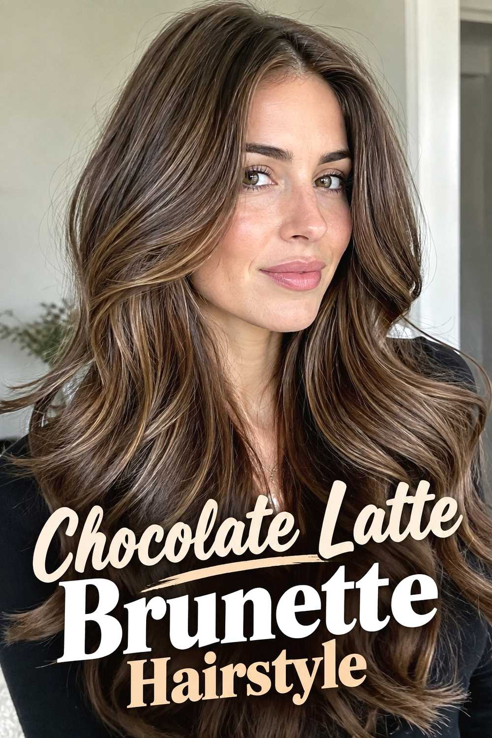 9. Chocolate Latte Brunette Hairstyle