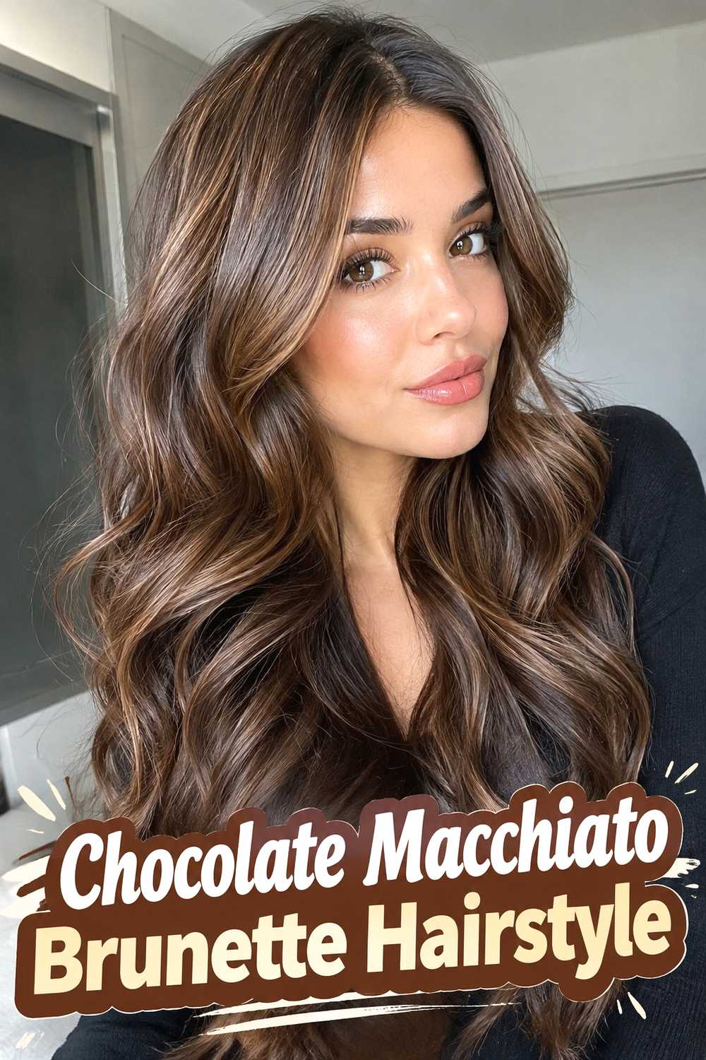 14. Chocolate Macchiato Brunette Hairstyle
