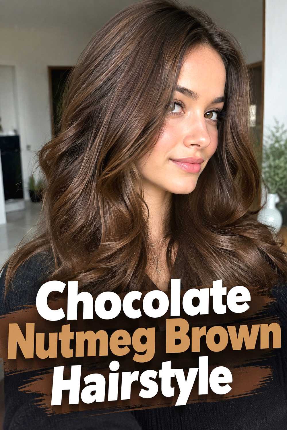 6. Chocolate Nutmeg Brown Hairstyle