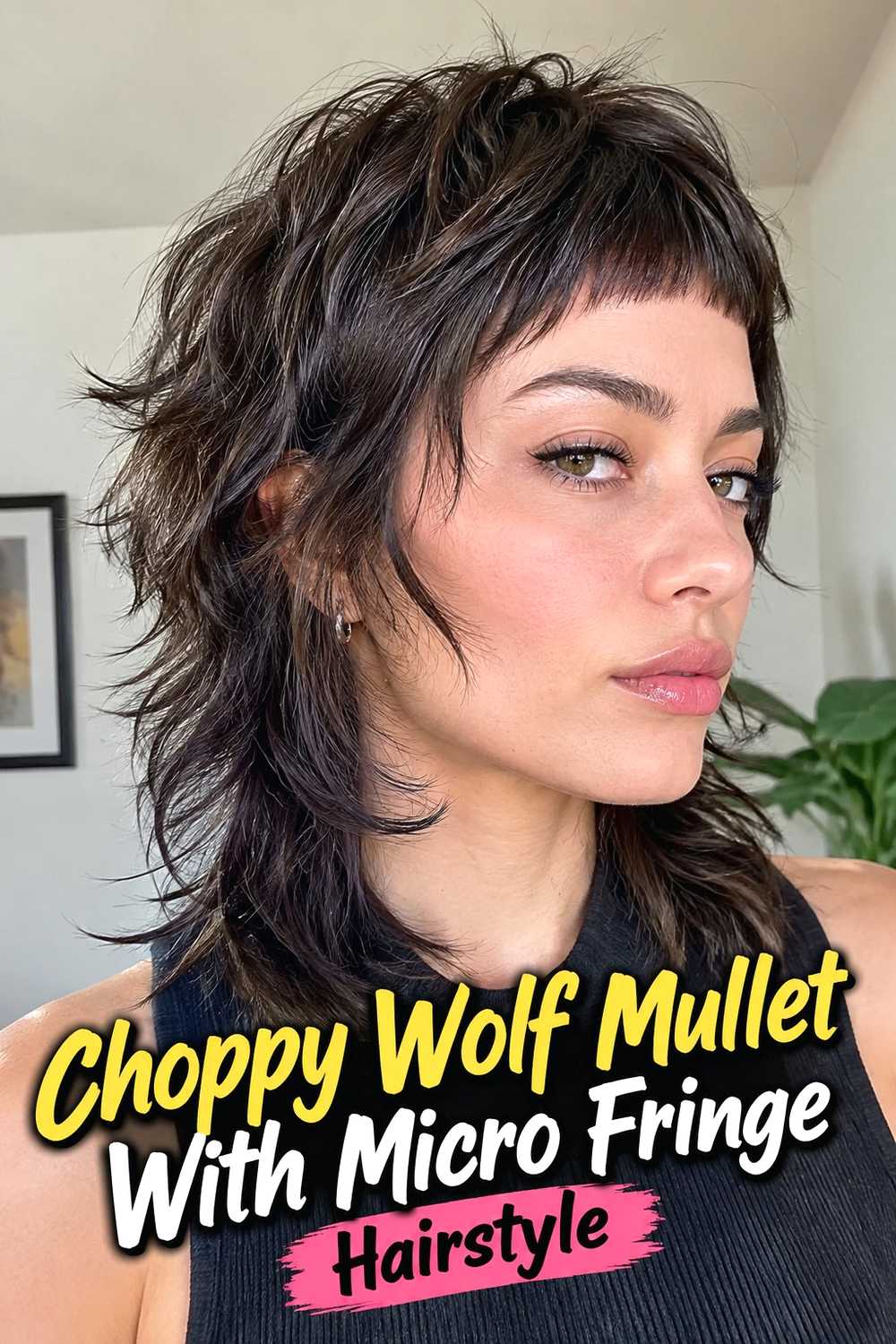 3. Choppy Wolf Mullet With Micro Fringe Hairstyle
