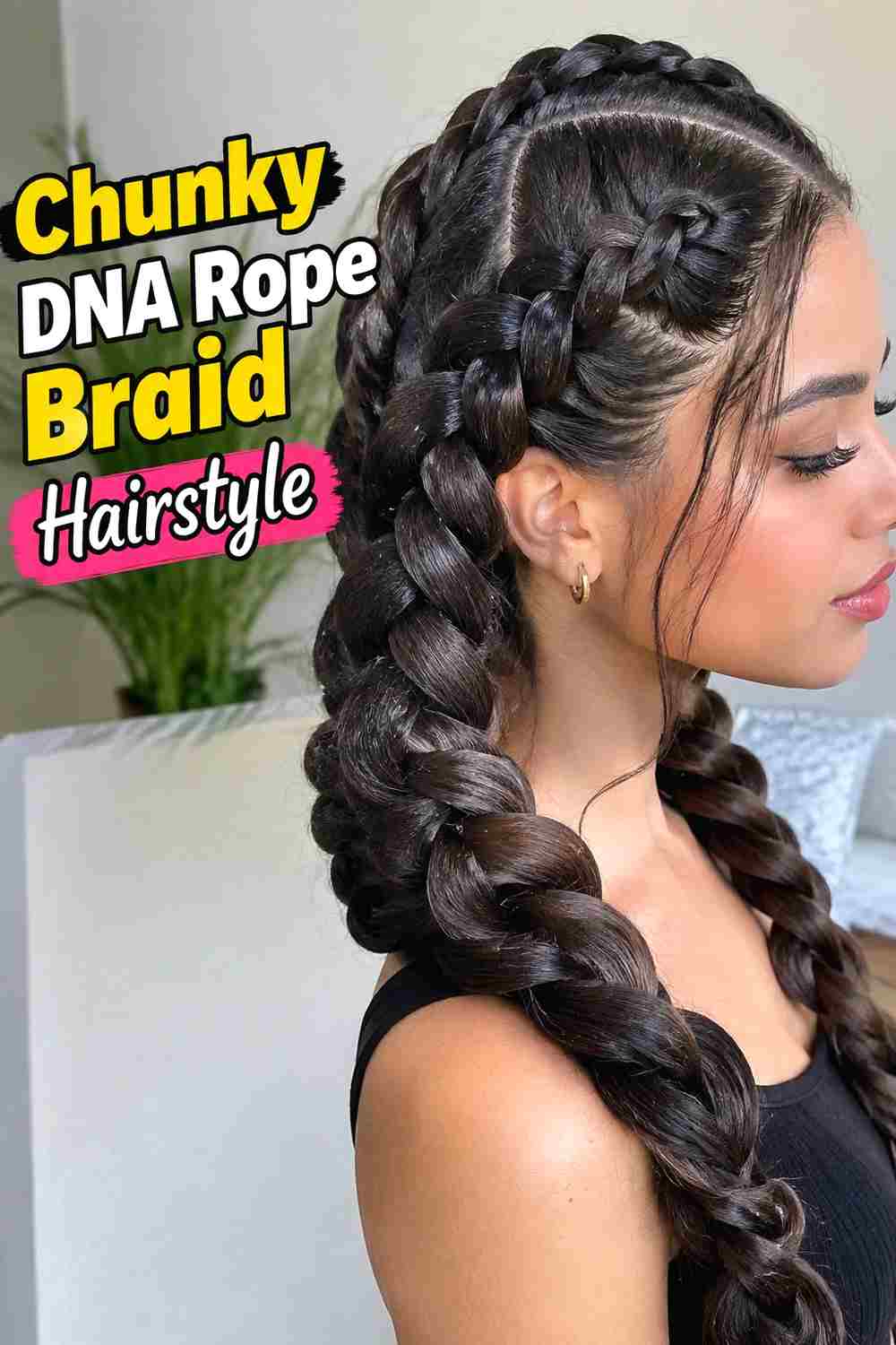 10. Chunky Dna Rope Braid Hairstyle