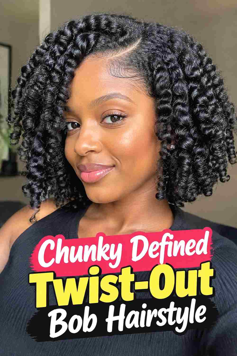 17. Chunky Defined Twist Out Bob Hairstyle