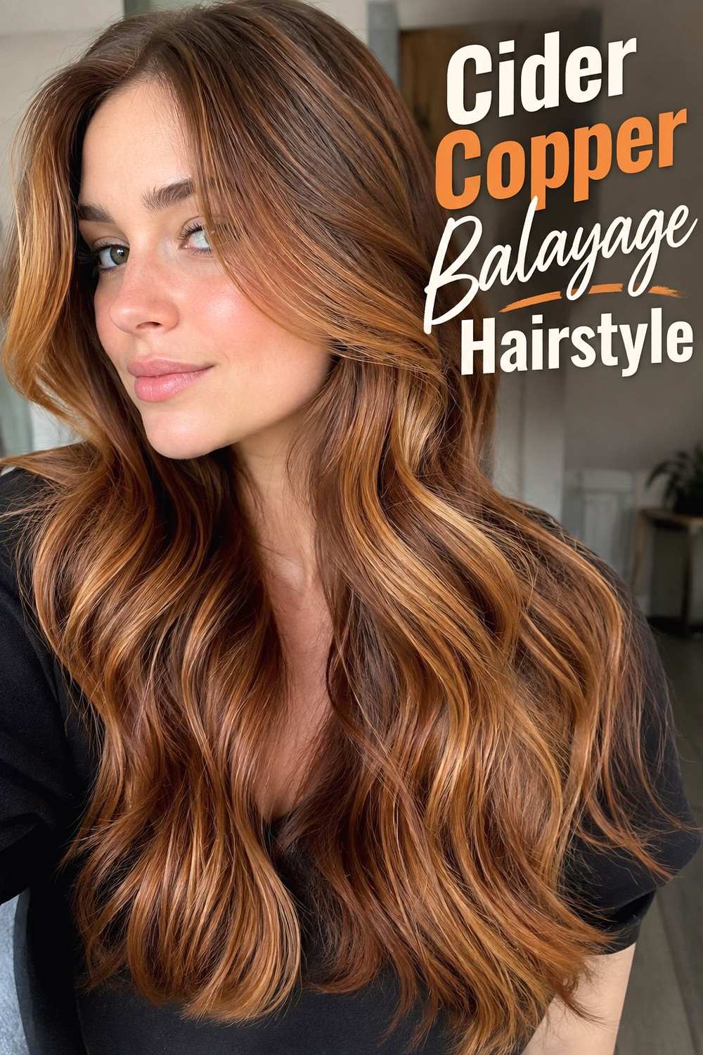 4. Cider Copper Balayage Hairstyle