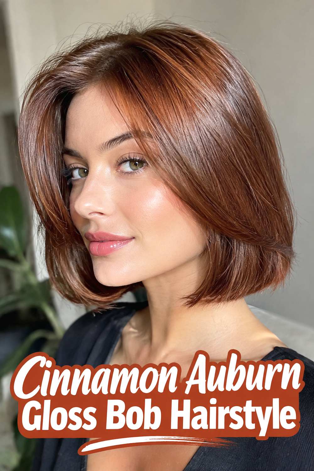 Cinnamon Auburn Gloss Bob Hairstyle