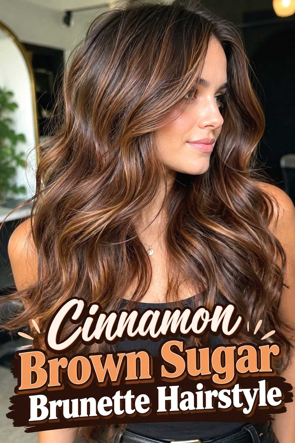 13. Cinnamon Brown Sugar Brunette Hairstyle