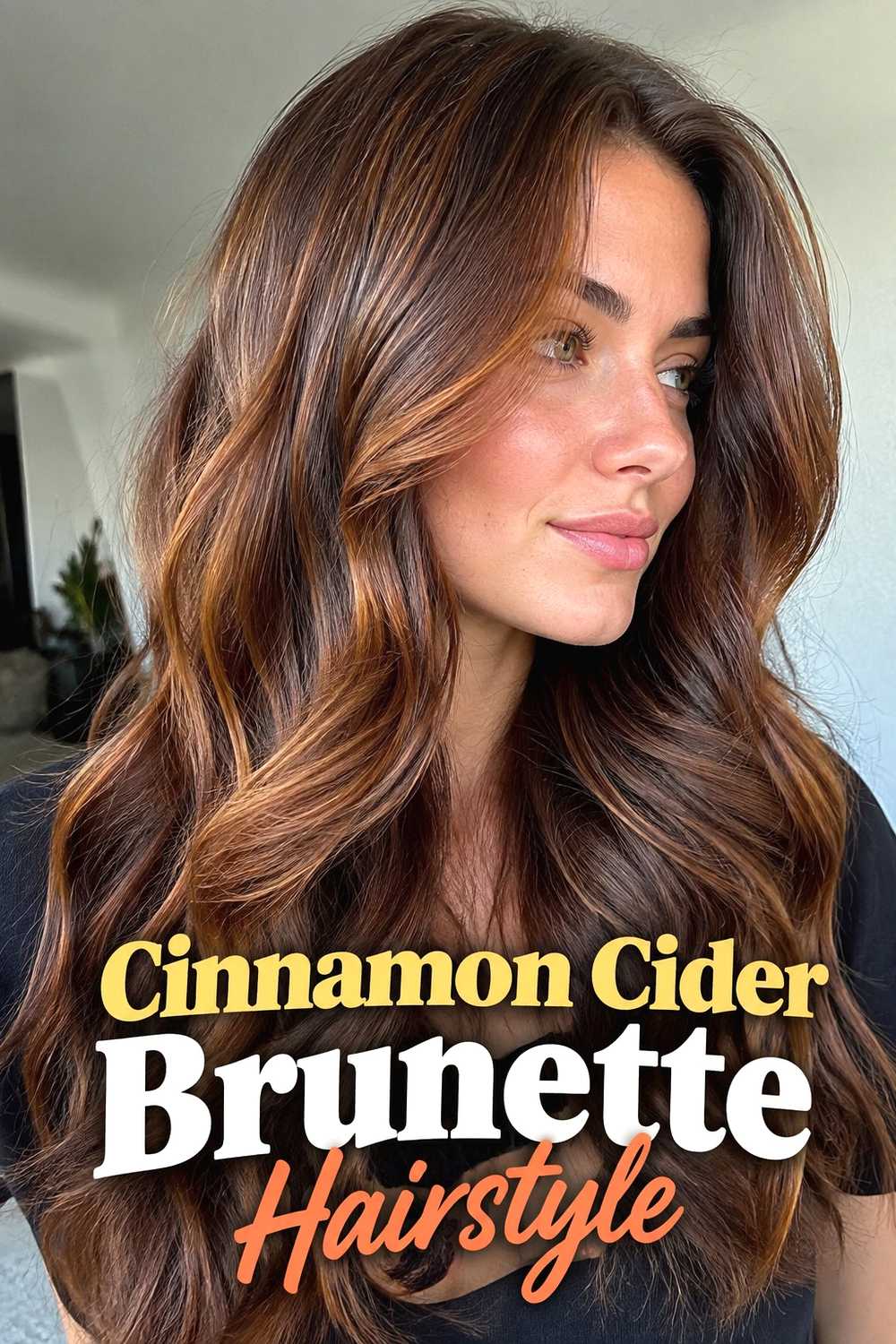 2. Cinnamon Cider Brunette Hairstyle