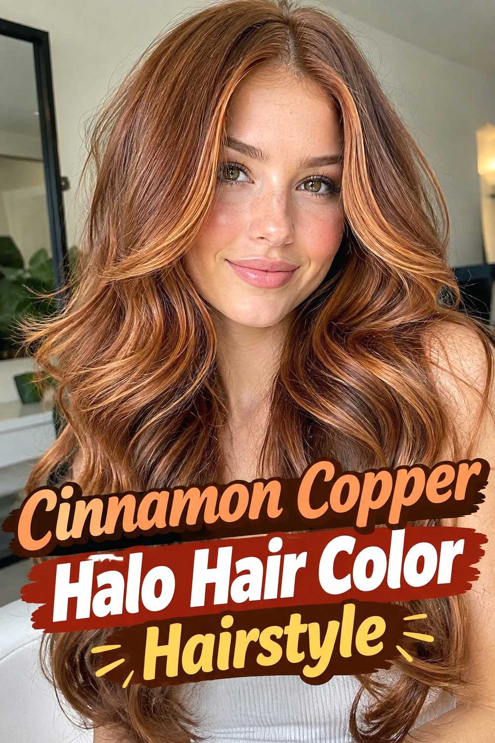 4. Cinnamon Copper Halo Hair Color Hairstyle