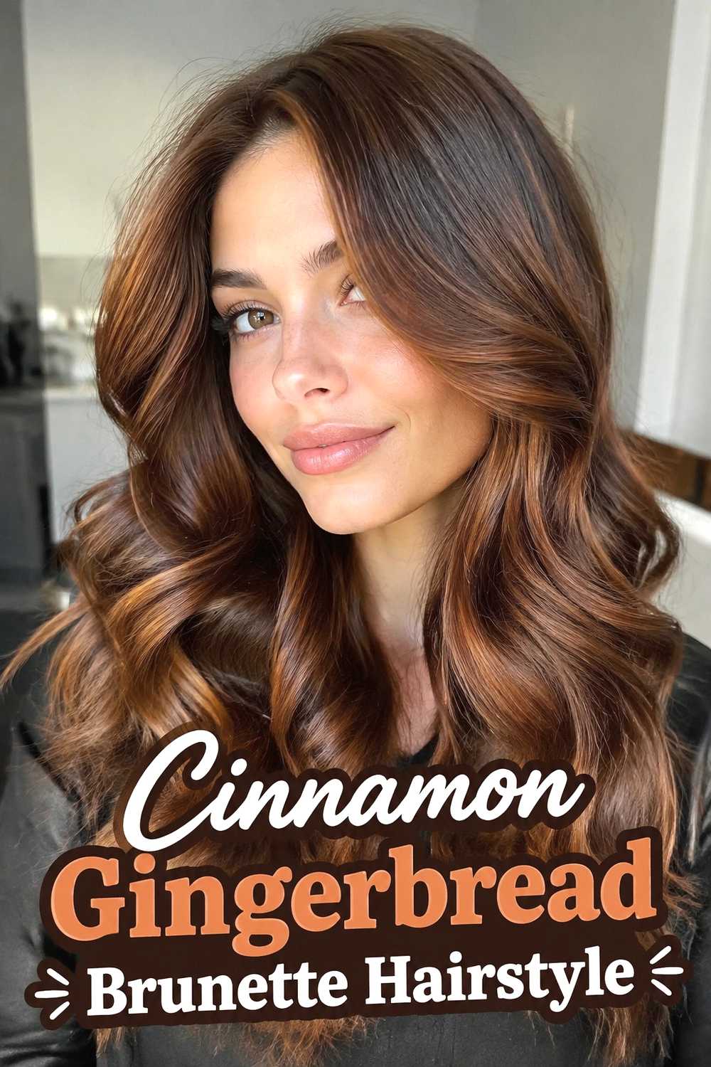 13. Cinnamon Gingerbread Brunette Hairstyle