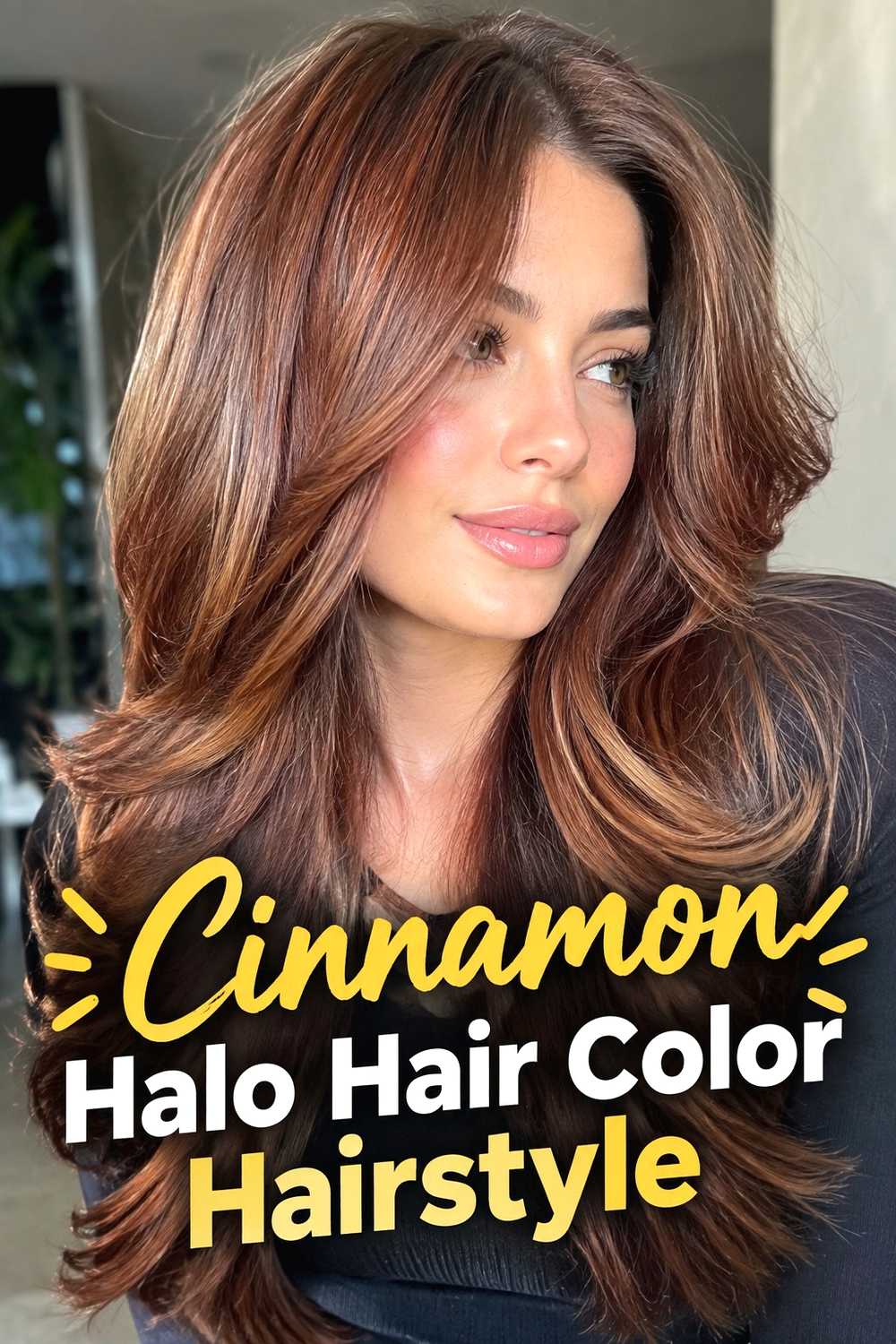 3. Cinnamon Halo Hair Color Hairstyle