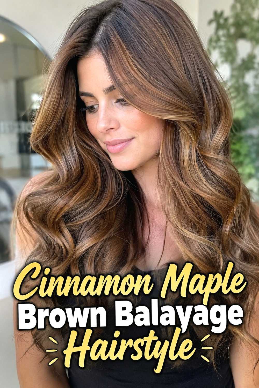8. Cinnamon Maple Brown Balayage Hairstyle