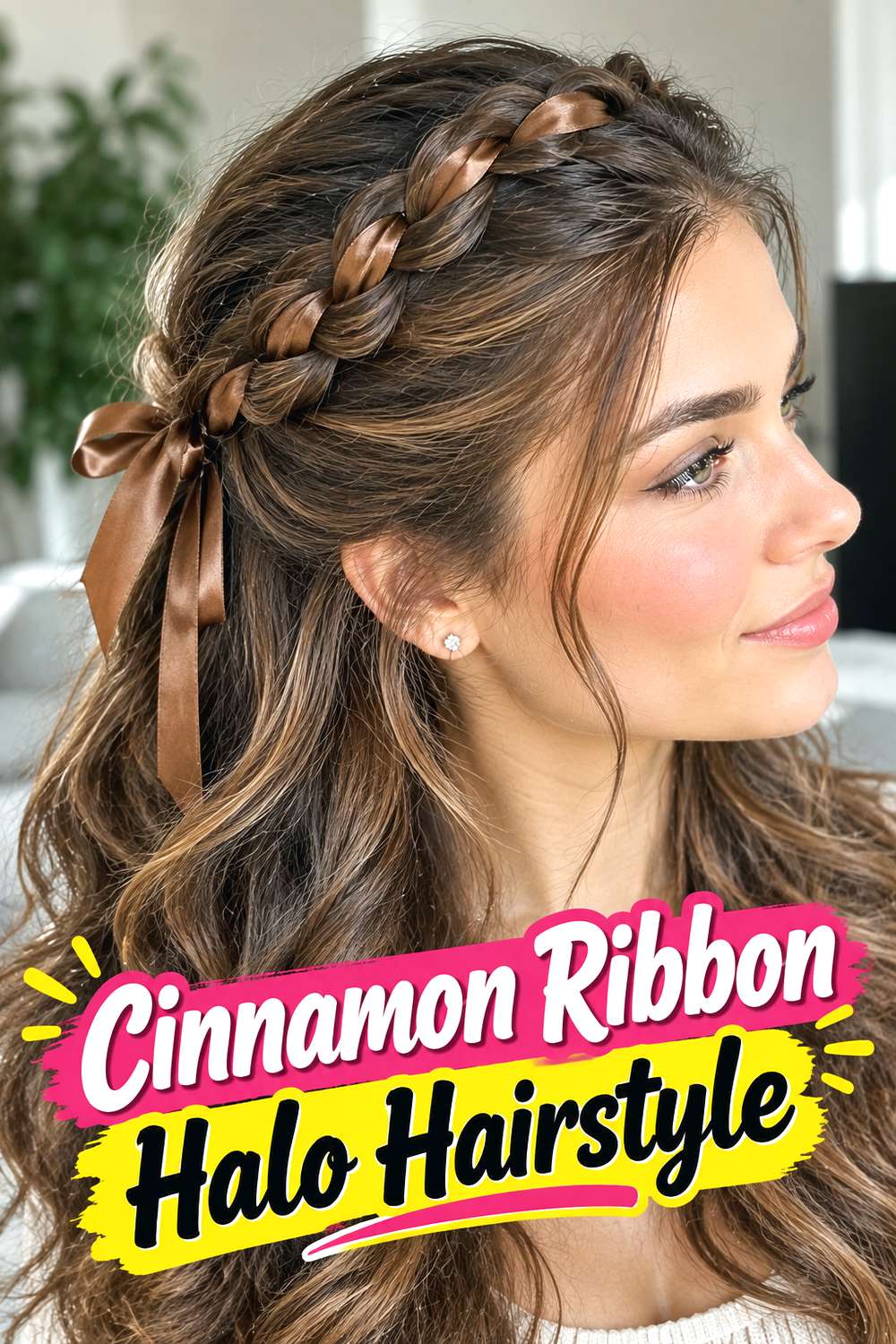 Cinnamon Ribbon Halo Hairstyle