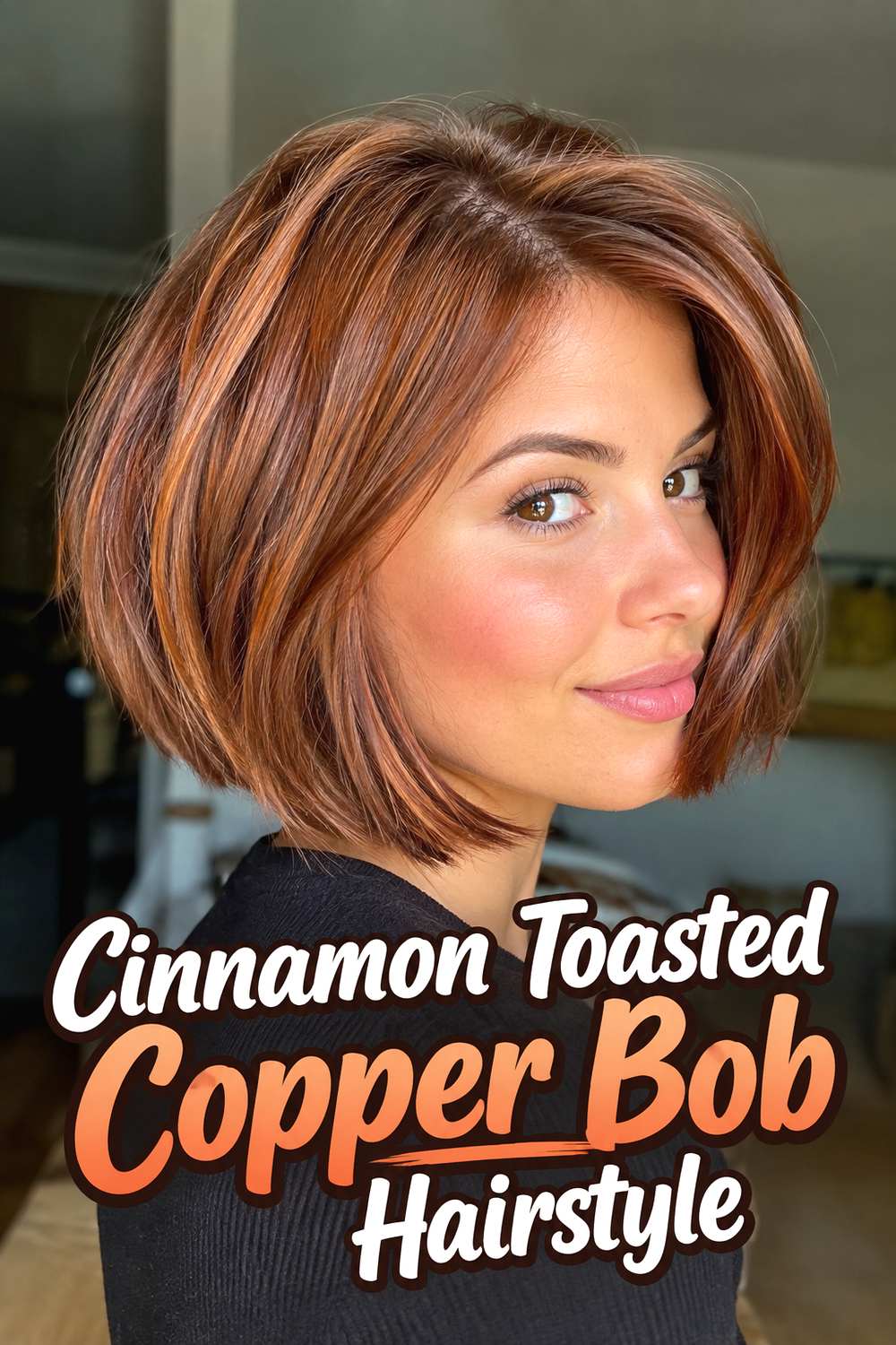 Cinnamon Toasted Copper Bob Hairstyle