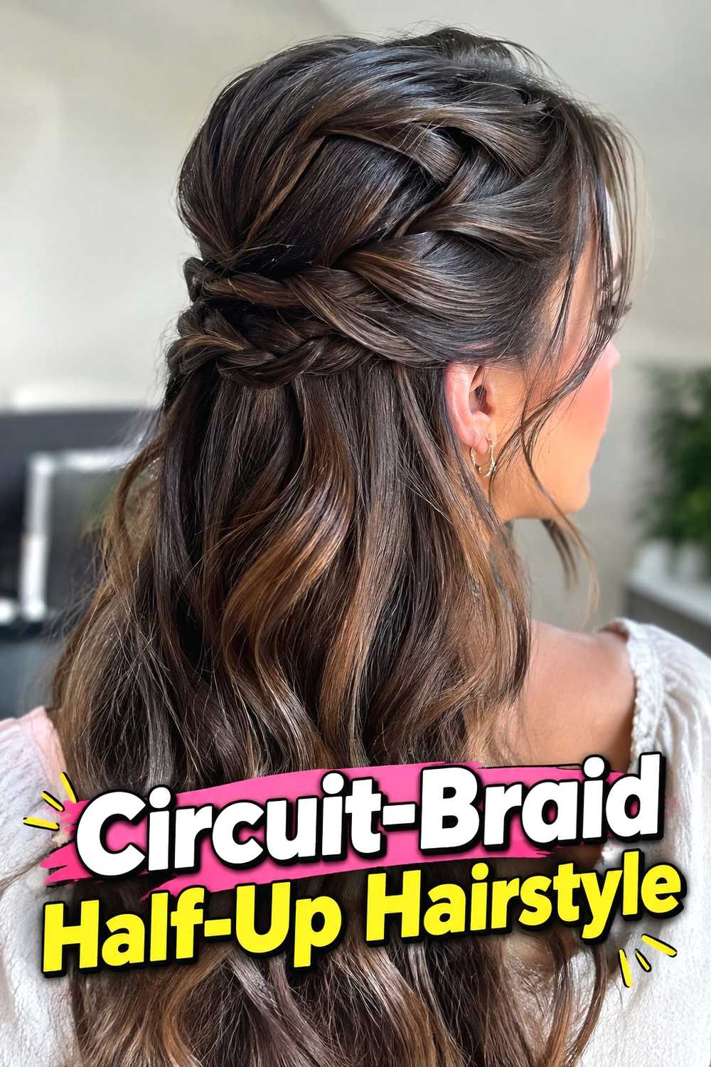 6. Circuit Braid Half Up Hairstyle
