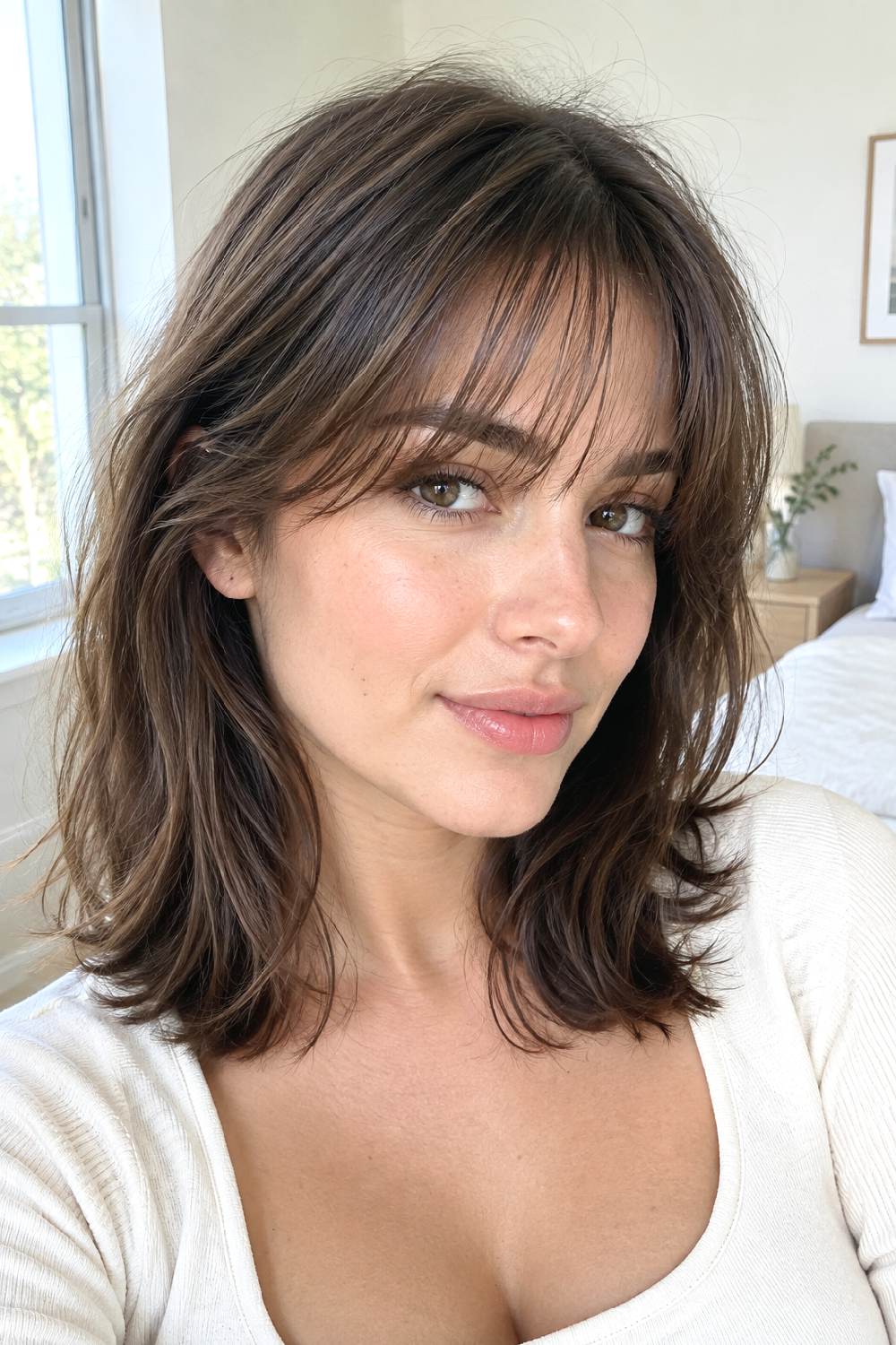 Classic Airy French Wispy Bangs Hairstyle