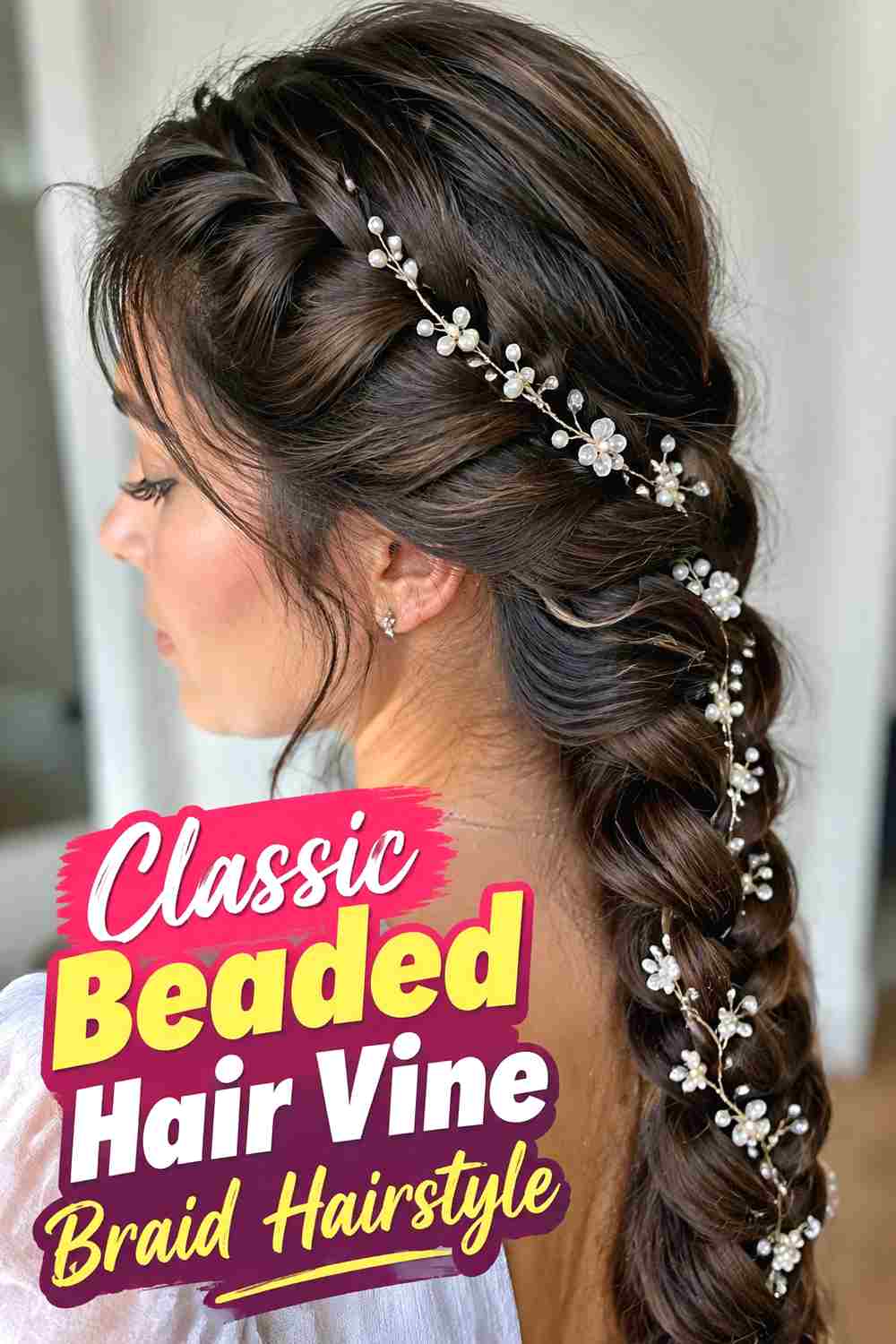 1. Classic Beaded Hair Vine Braid Hairstyle