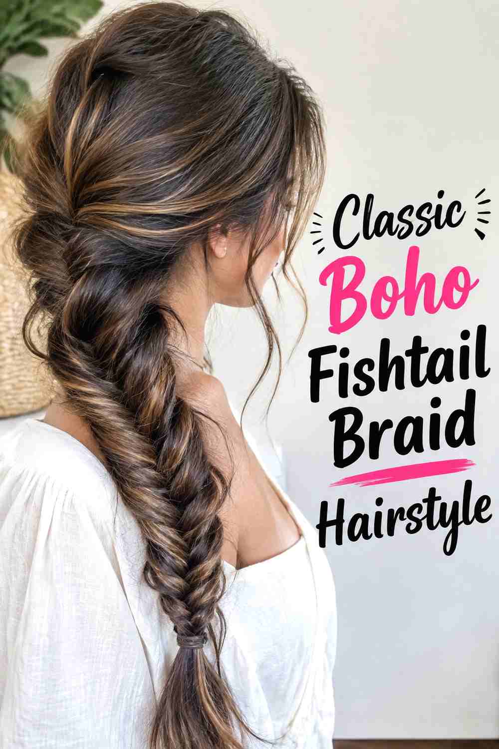 1. Classic Boho Fishtail Braid Hairstyle