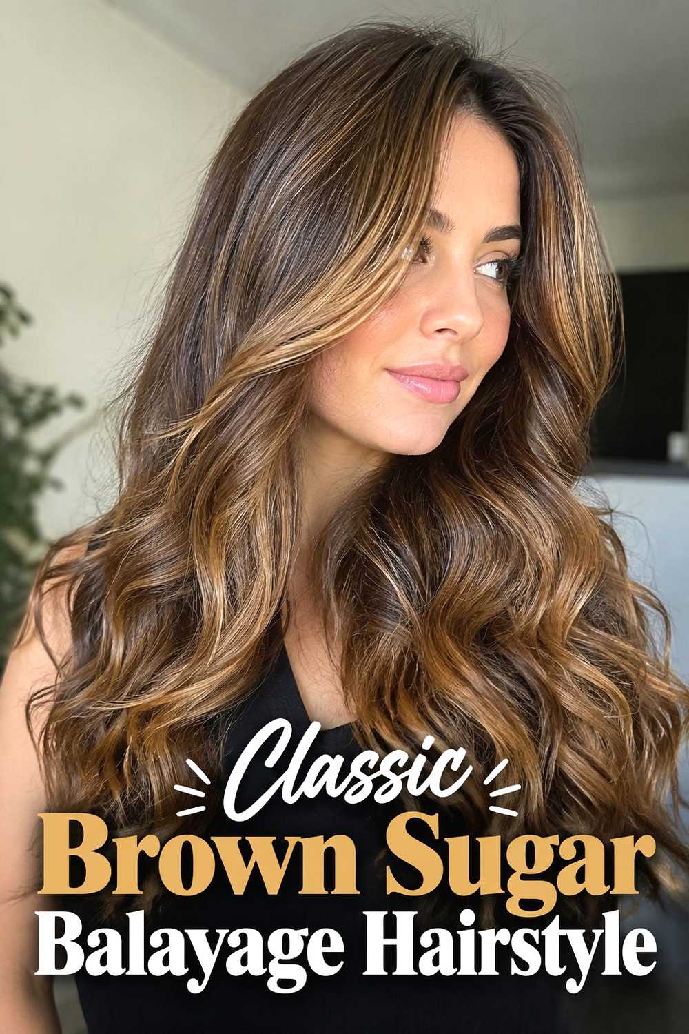 1. Classic Brown Sugar Balayage Hairstyle