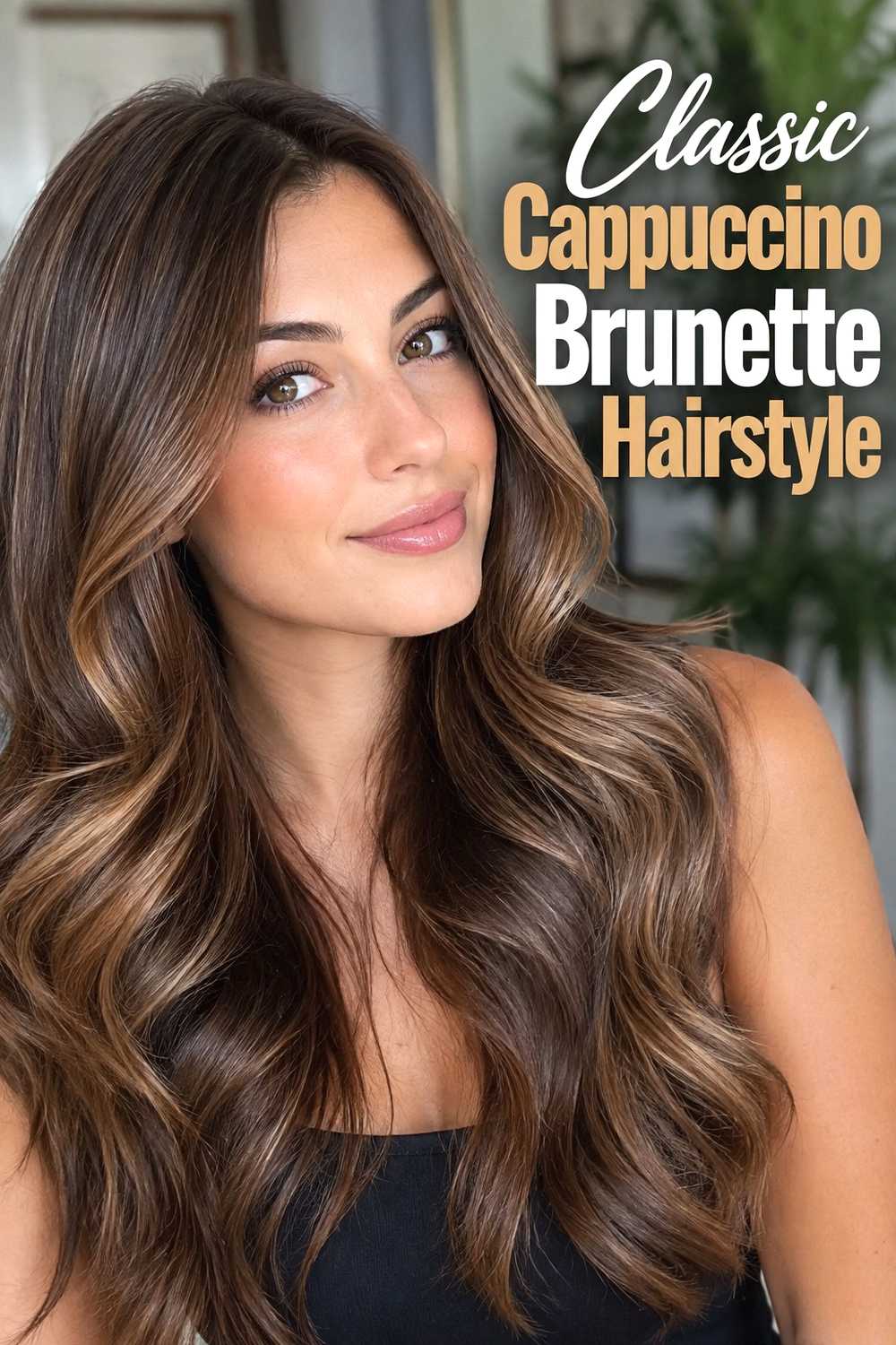 1. Classic Cappuccino Brunette Hairstyle