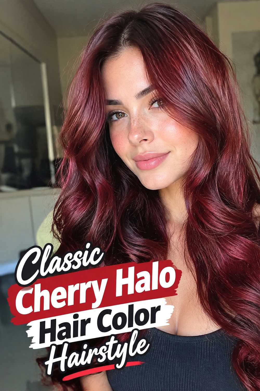 1. Classic Cherry Halo Hair Color Hairstyle