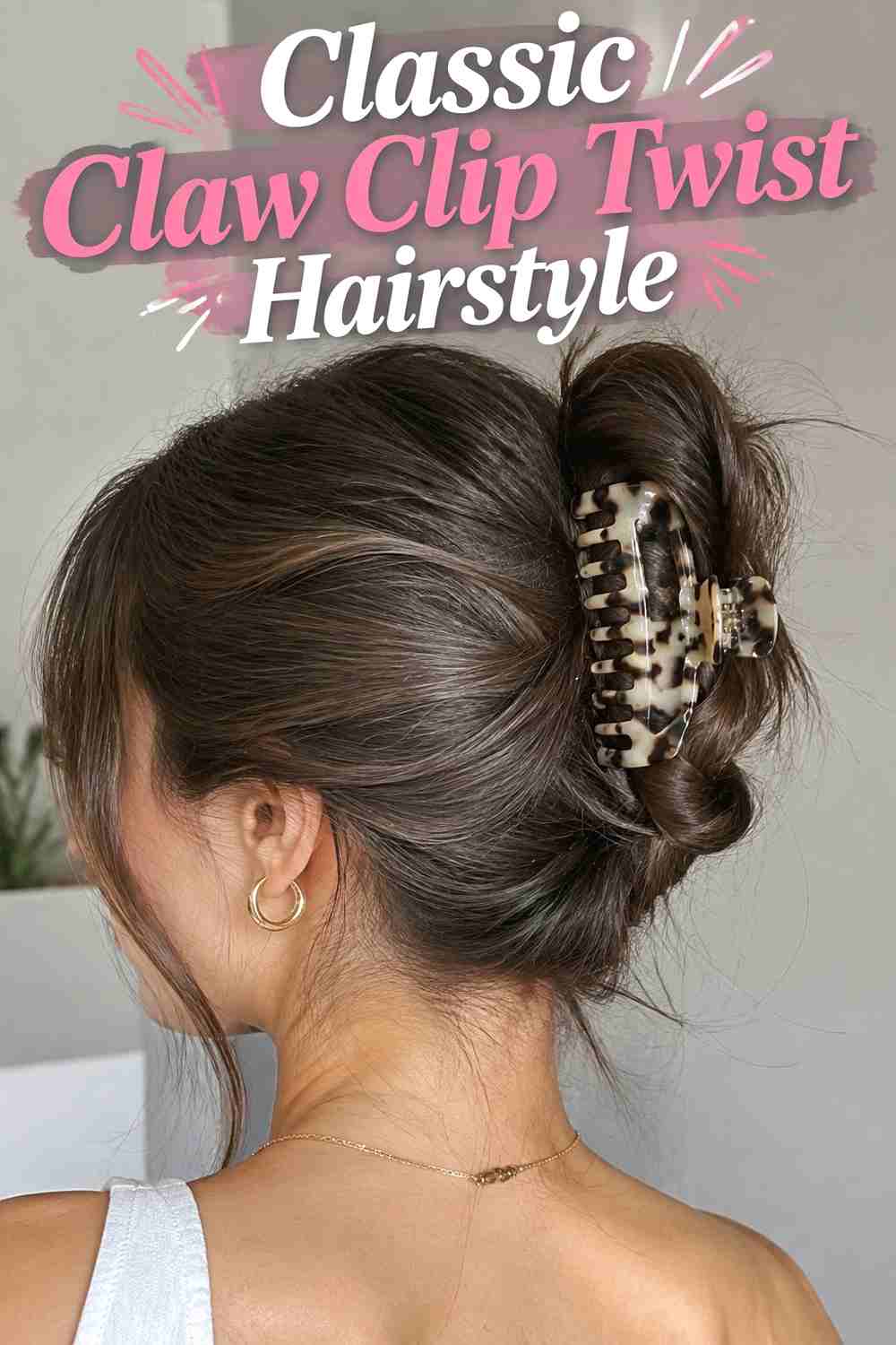 1. Classic Claw Clip Twist Hairstyle