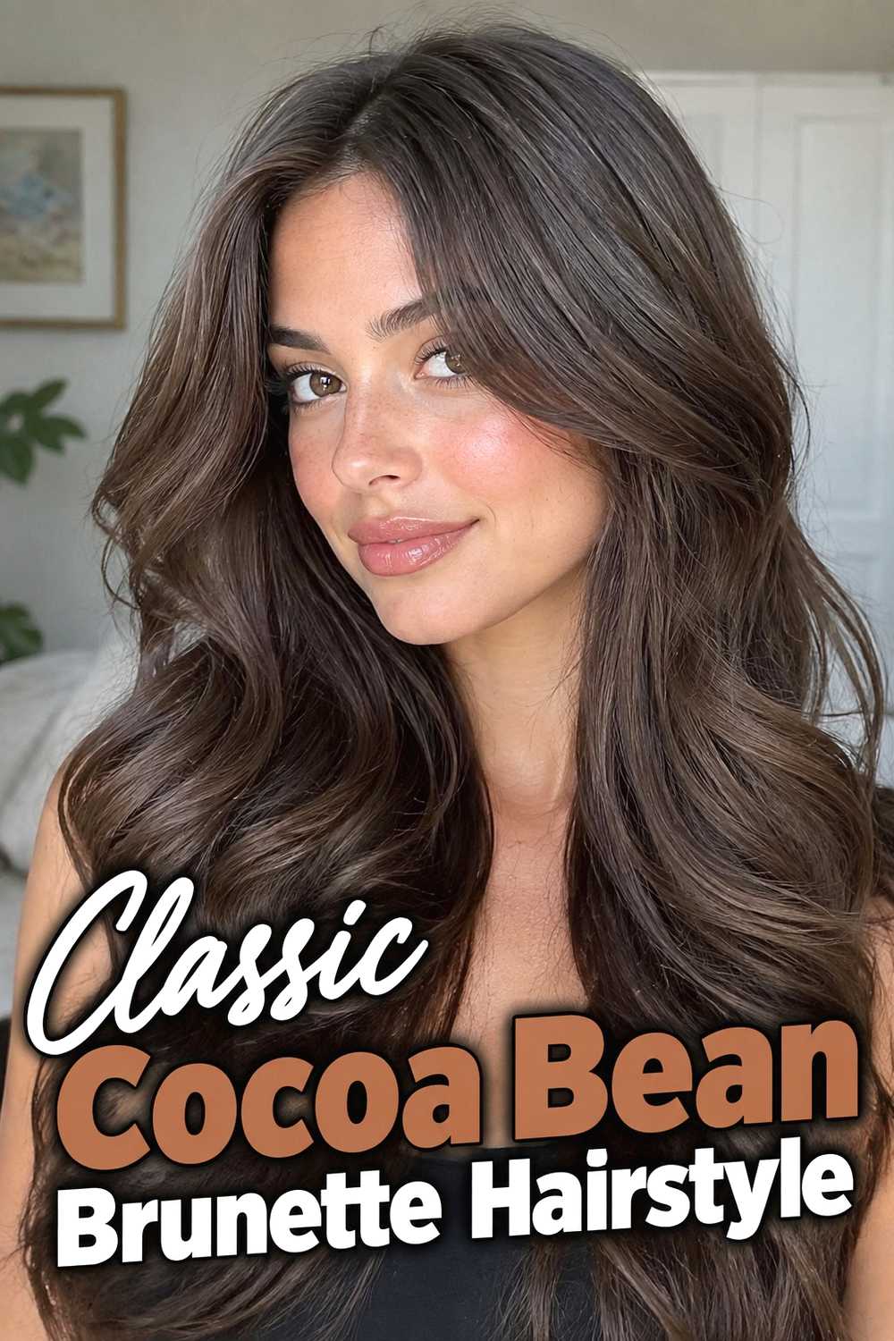 1. Classic Cocoa Bean Brunette Hairstyle