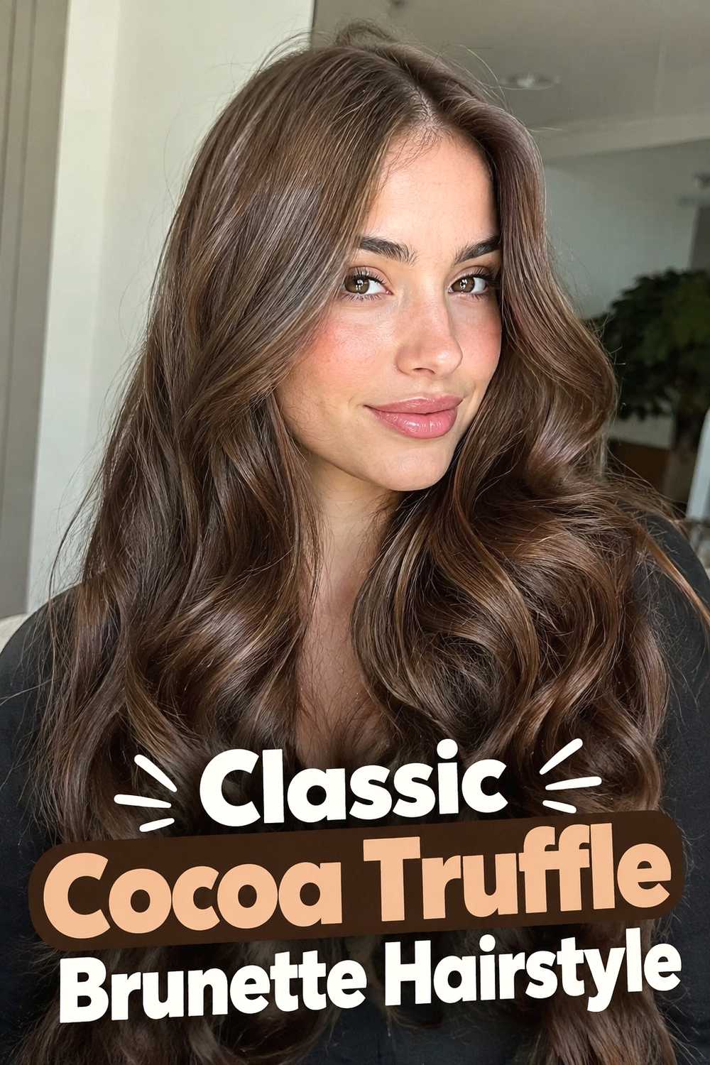 1. Classic Cocoa Truffle Brunette Hairstyle