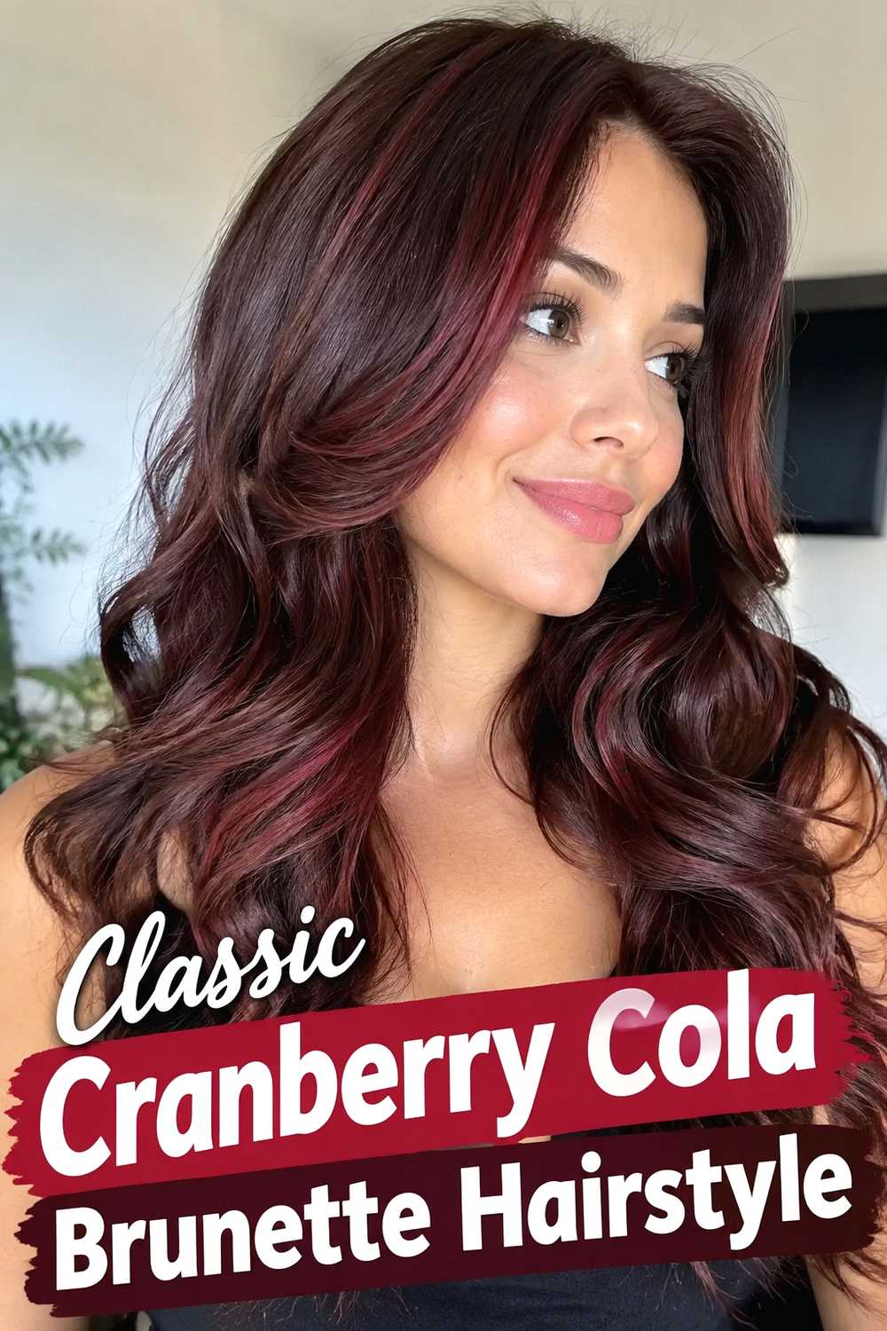 1. Classic Cranberry Cola Brunette Hairstyle