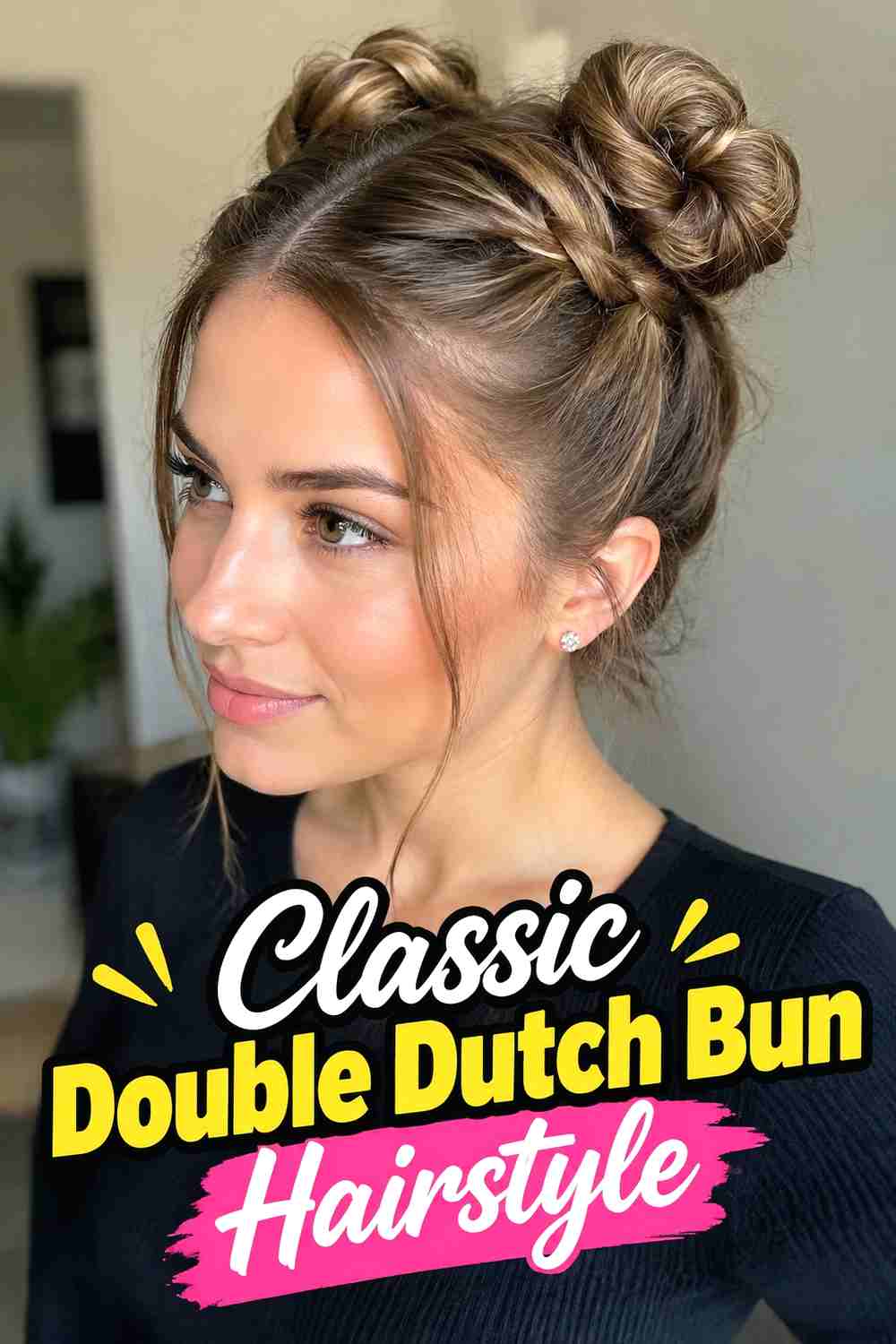 1. Classic Double Dutch Bun Hairstyle