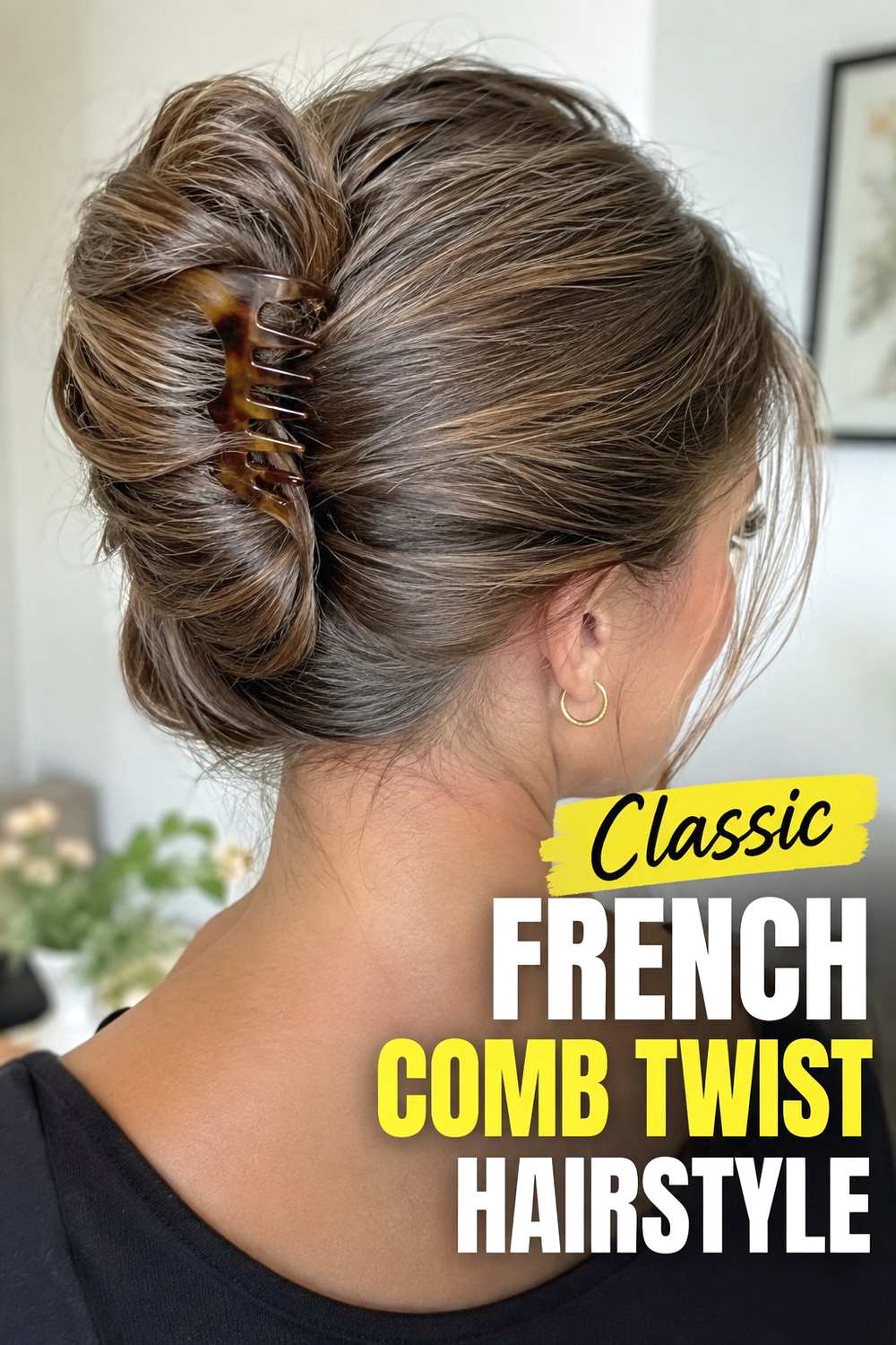 1. Classic French Comb Twist Hairstyle