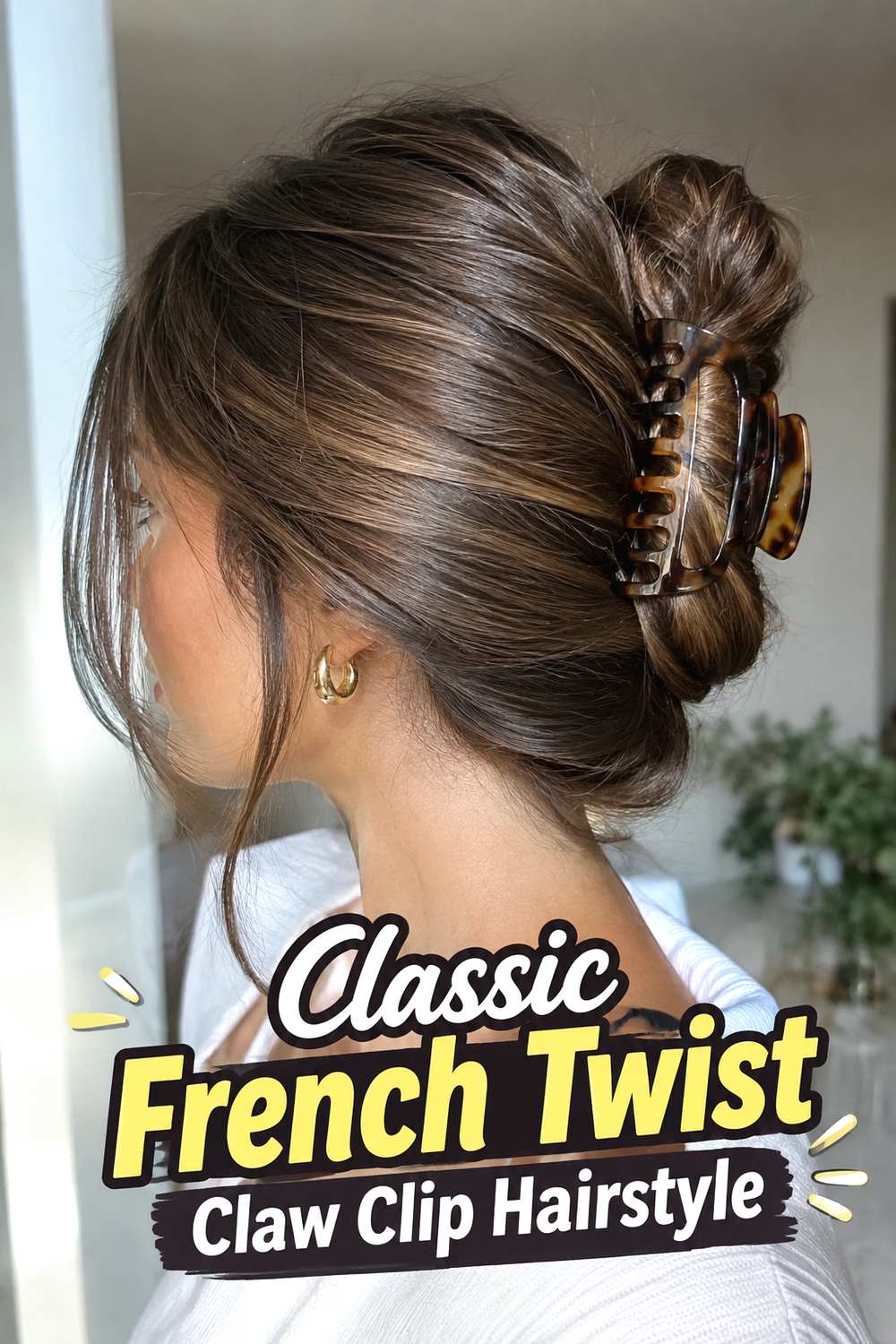 Classic French Twist Claw Clip Hairstyle