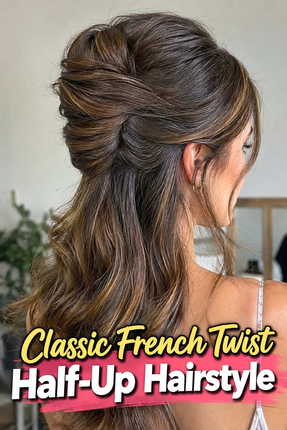 1. Classic French Twist Half Up Hairstyle