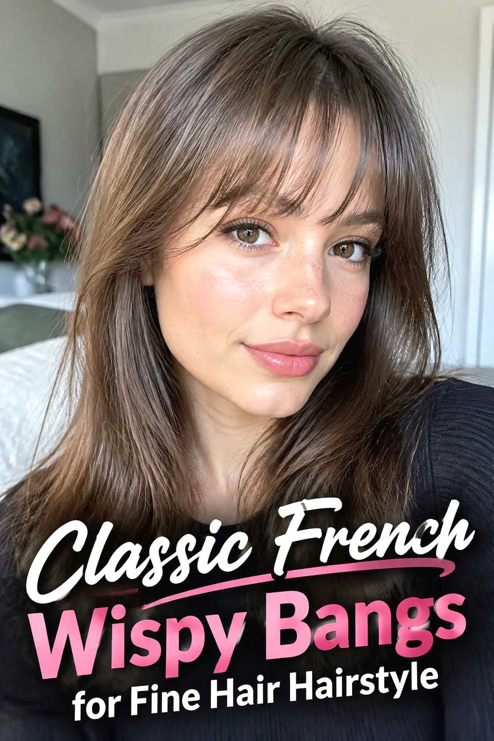1. Classic French Wispy Bangs For Fine Hair Hairstyle